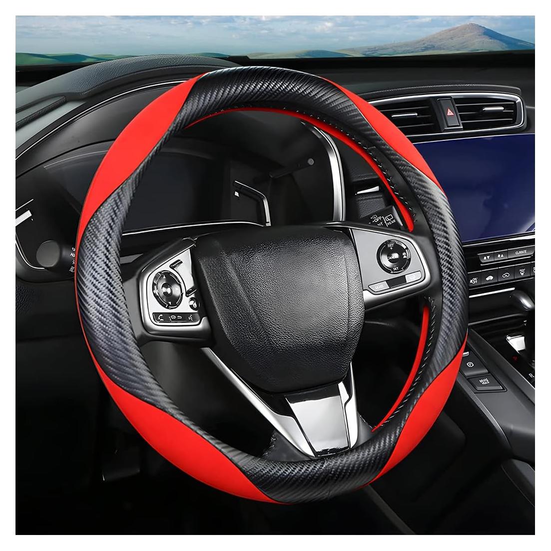 Funda de Volante Moly Magnolia 15 Pulgadas Fibra Carbono Antideslizante