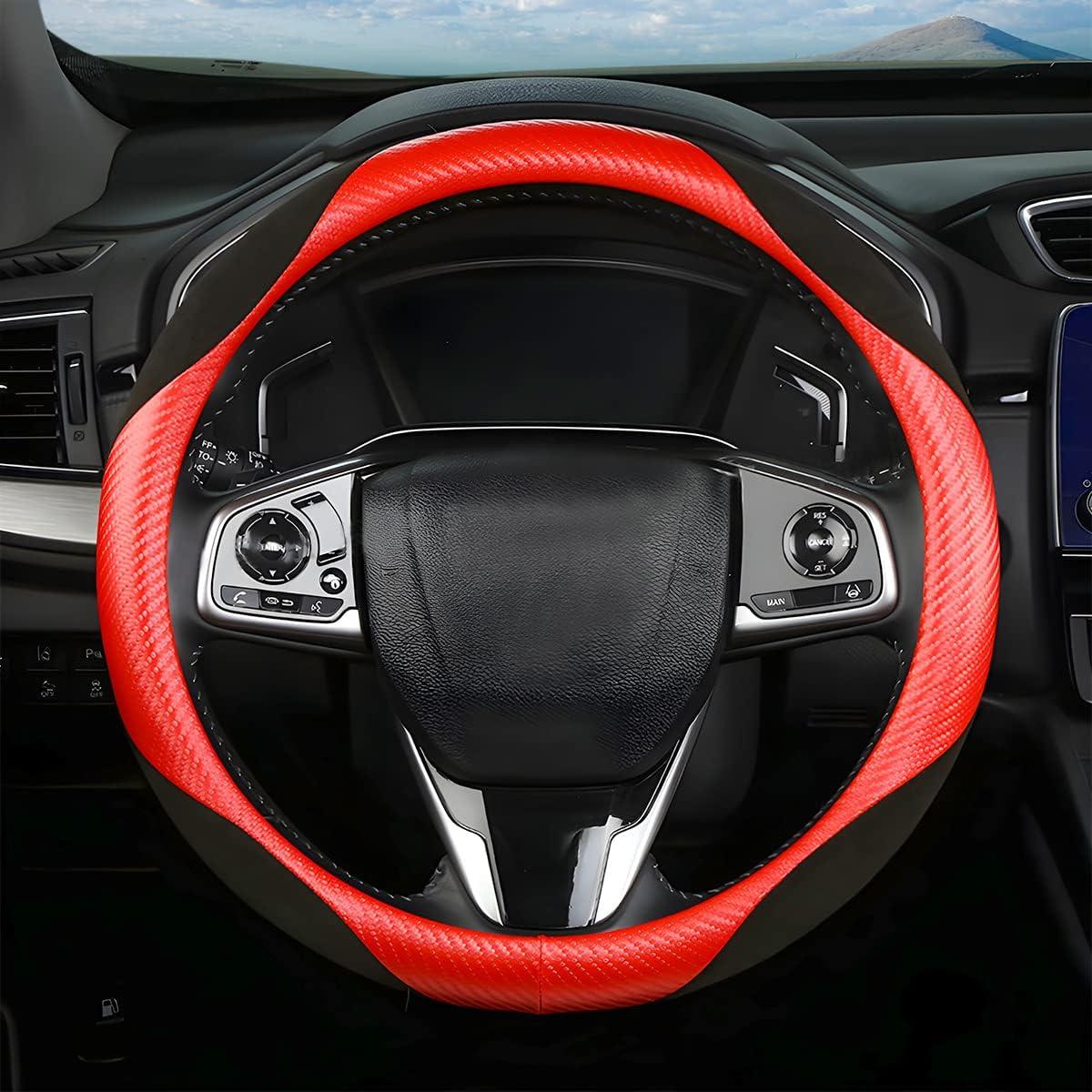 Funda de Volante Moly Magnolia 15 Pulgadas Fibra Carbono Antideslizante