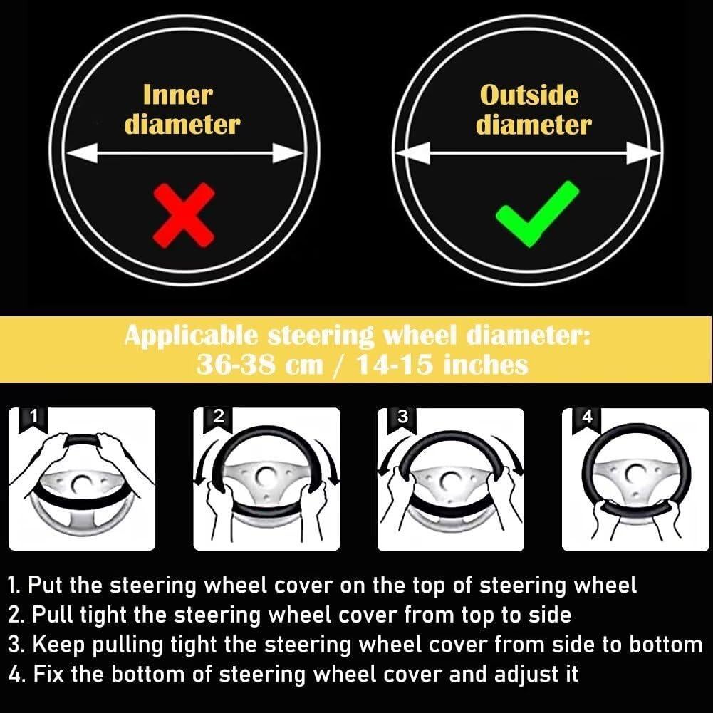 Cubierta de Volante Brillante Muamos 38 cm Ajuste Universal