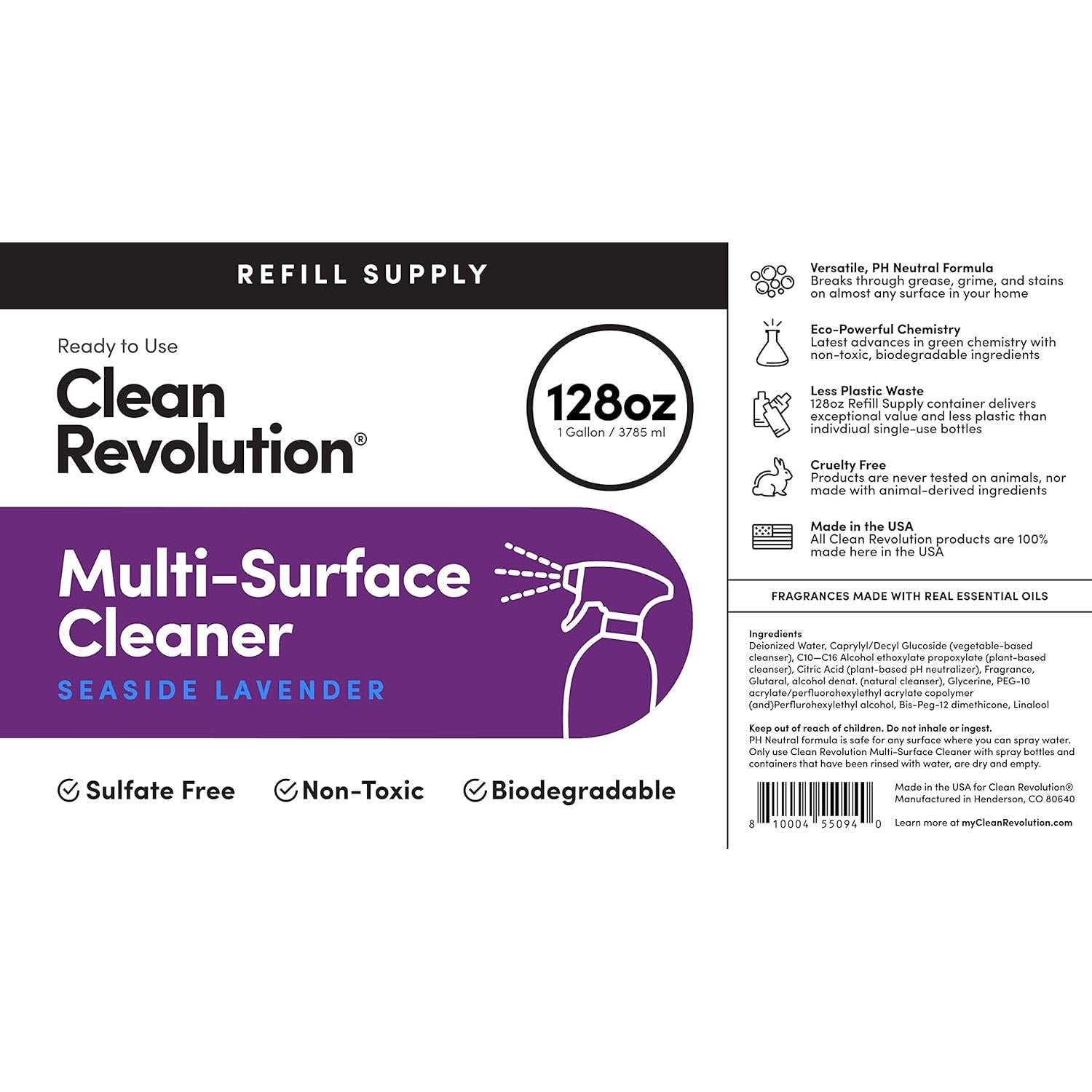 Limpiador Multi-Superficie Clean Revolution 3.78L Ecológico Lavanda