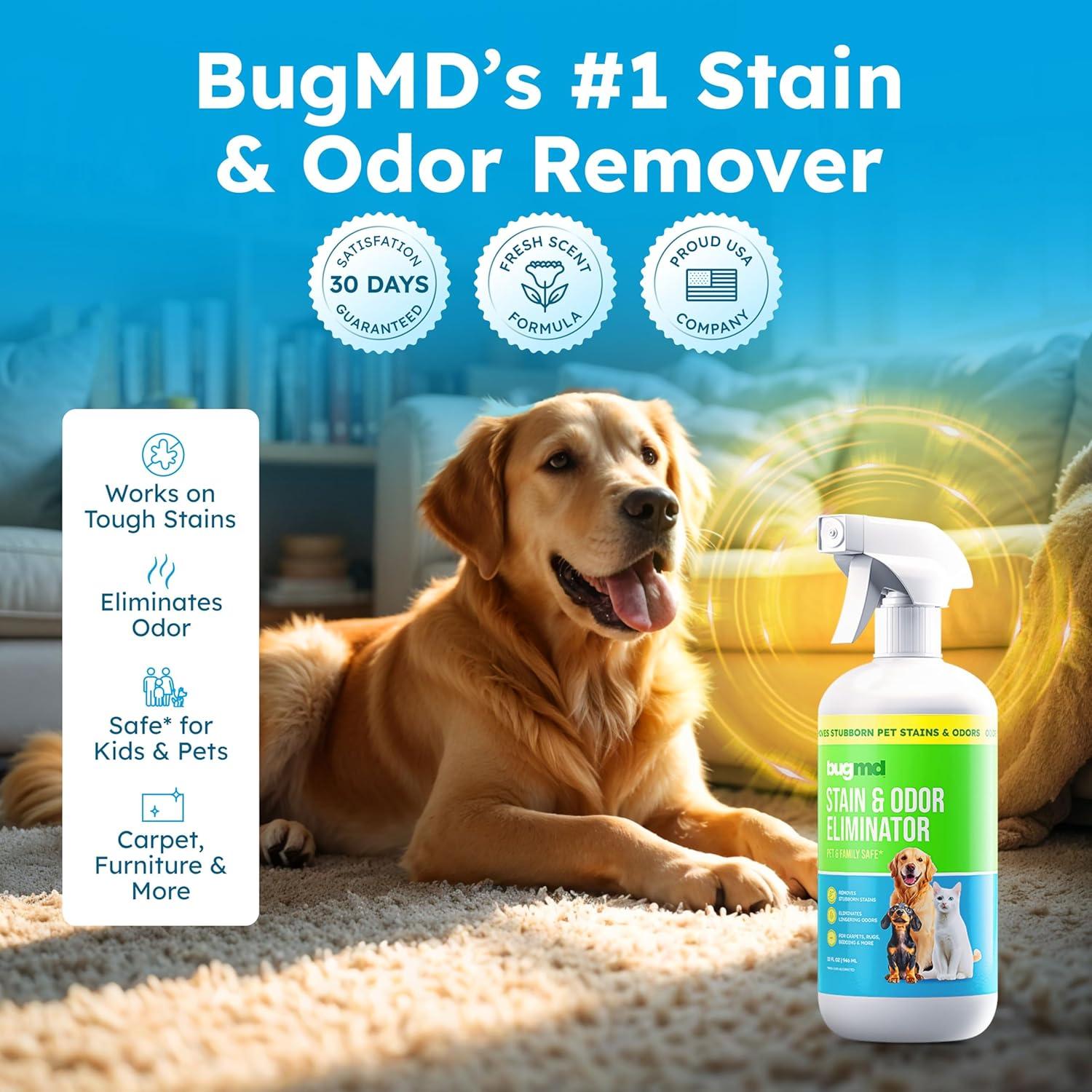 BugMD Eliminador de Olores y Quitamanchas para Mascotas 0.95L