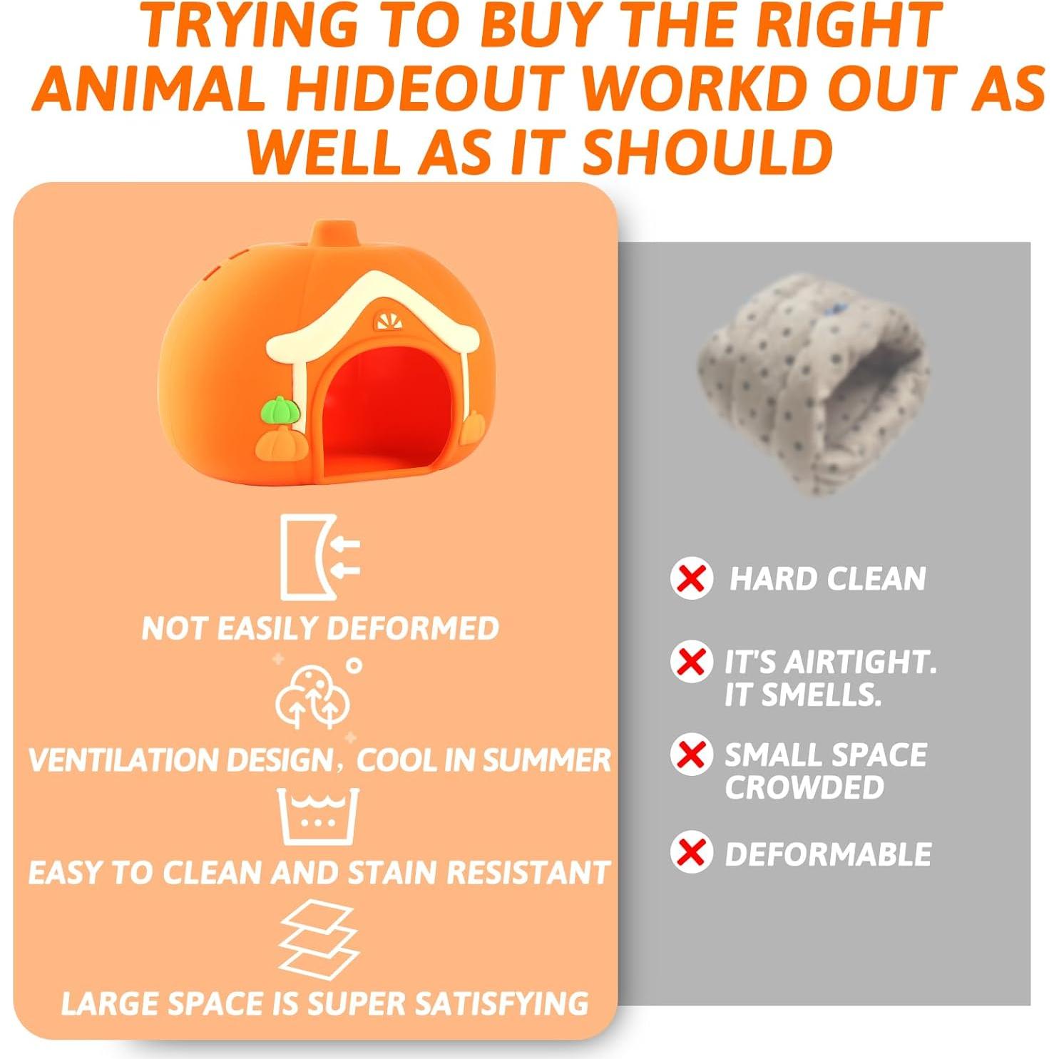 Cama para Cobaya HOSUKKO Silicona Naranja 15x10x14cm