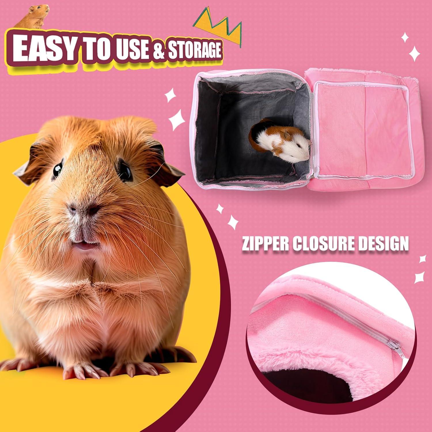 Escondite para Cobayas ONEJU Rosa Puro con Techo Separado