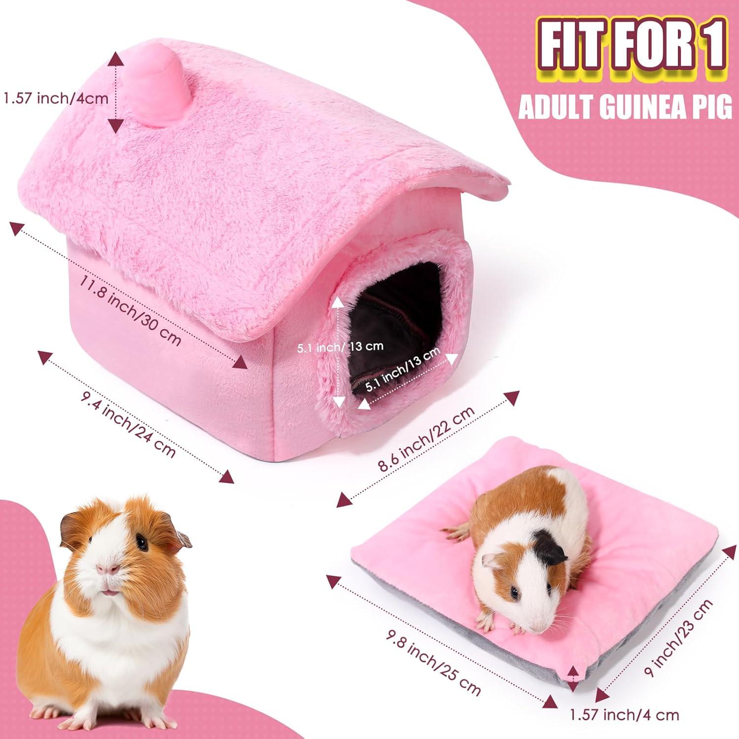 Escondite para Cobayas ONEJU Rosa Puro con Techo Separado