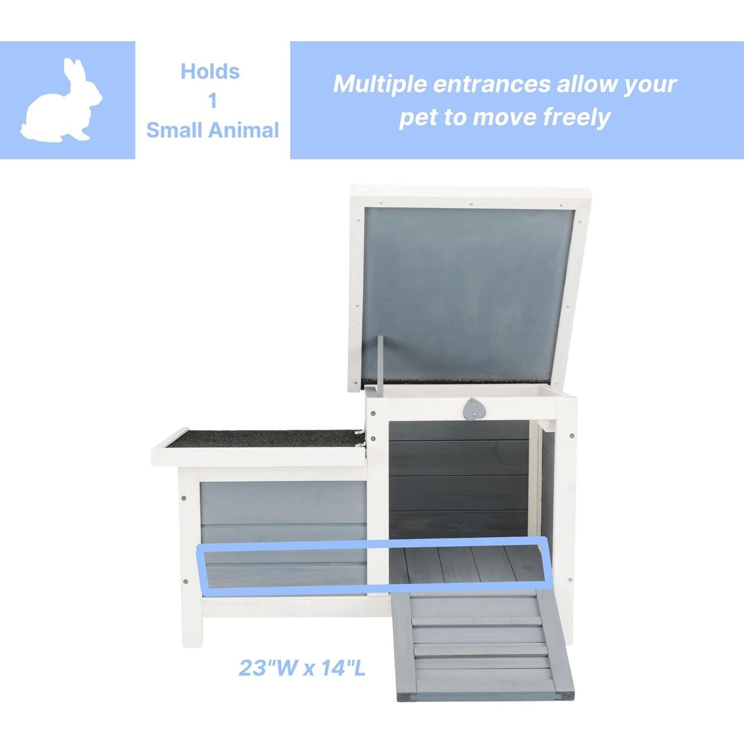 Casa para Conejos TRIXIE - Refugio Madera Gris Interior/Exterior