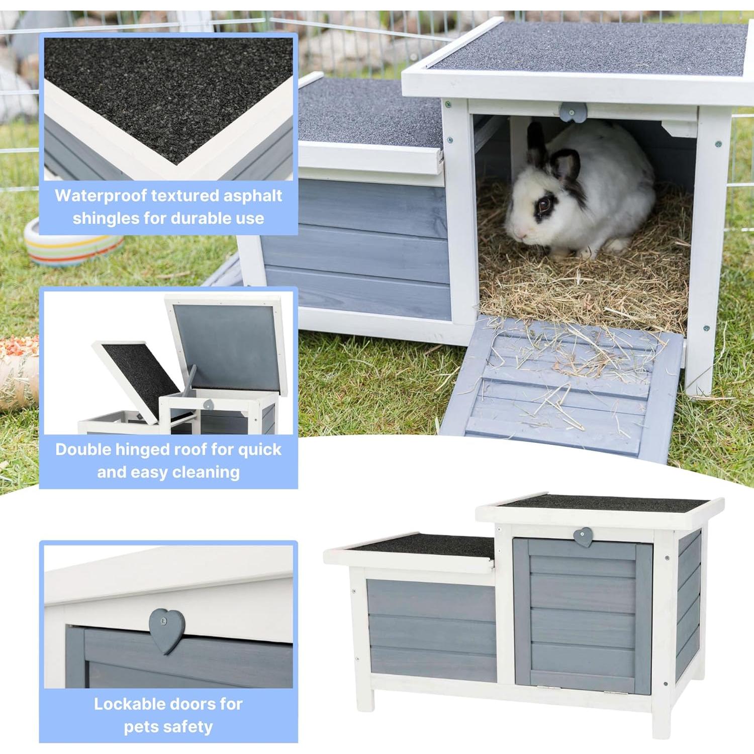 Casa para Conejos TRIXIE - Refugio Madera Gris Interior/Exterior