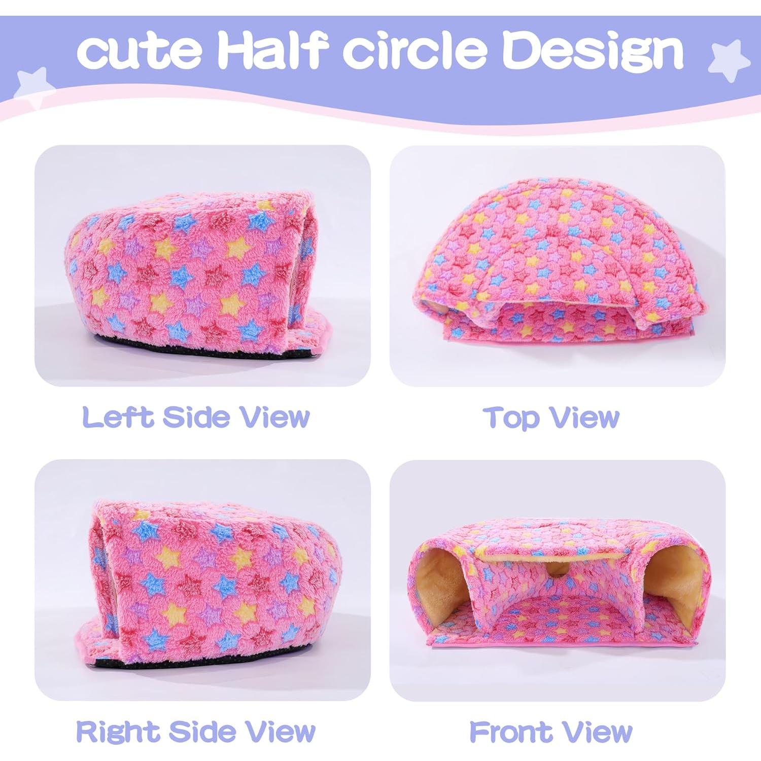 Accesorios para Cobayas MABOZOO - 2 Camas y Túnel Rosa L