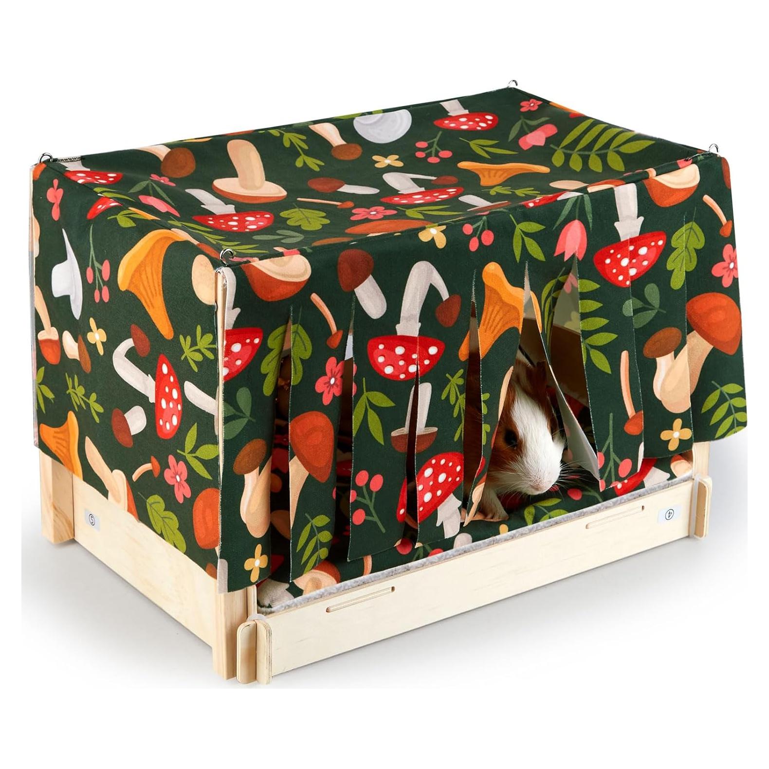 Cama para Cobayas Glittme con Cortina y Alfombrilla Impermeable