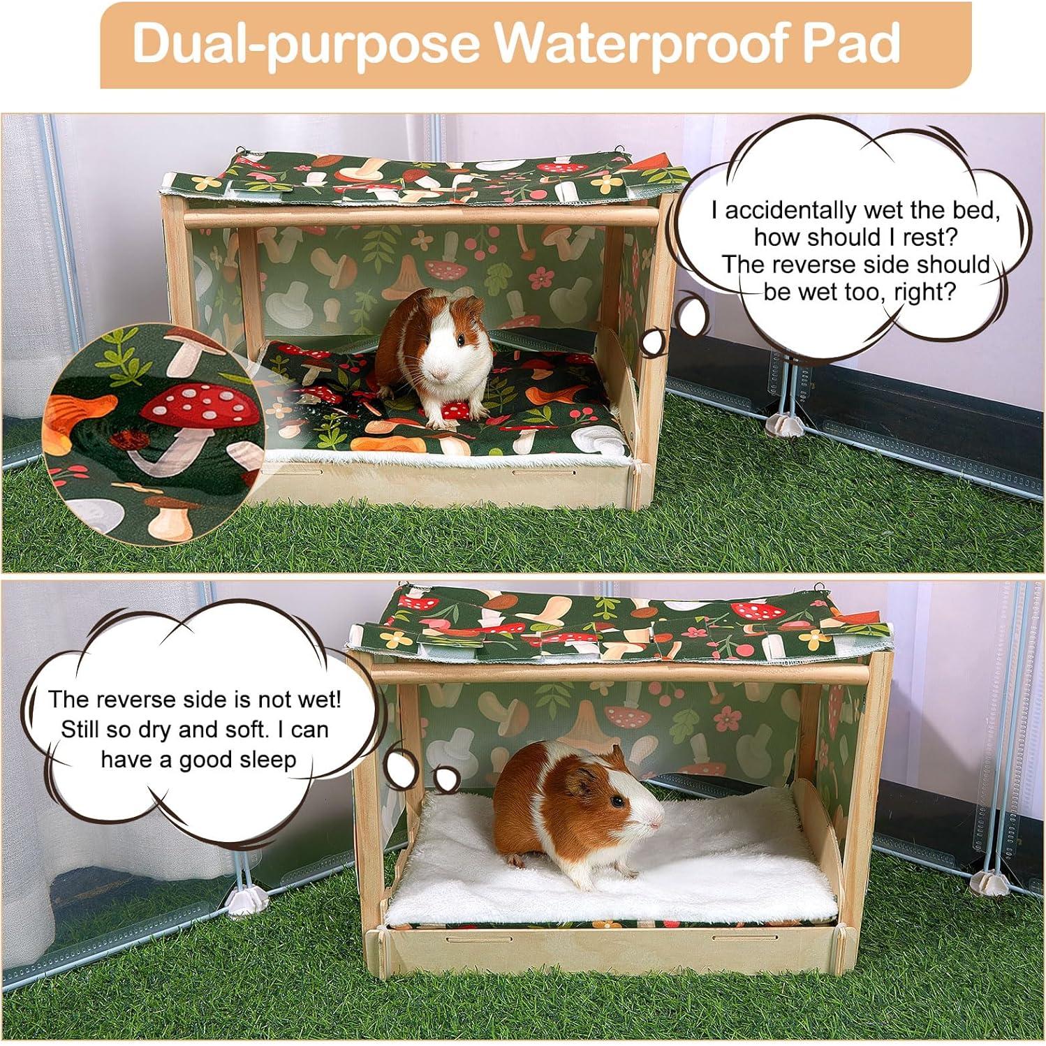 Cama para Cobayas Glittme con Cortina y Alfombrilla Impermeable