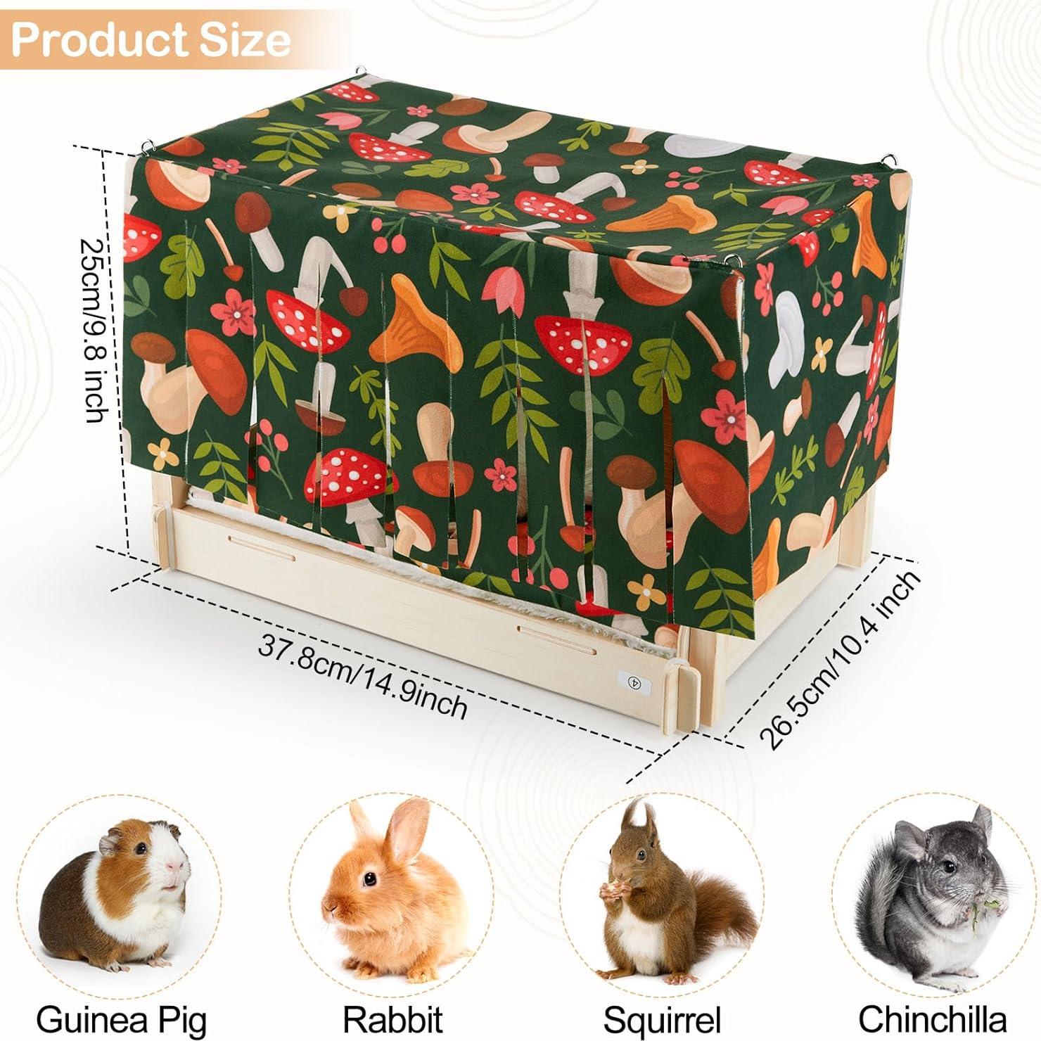 Cama para Cobayas Glittme con Cortina y Alfombrilla Impermeable