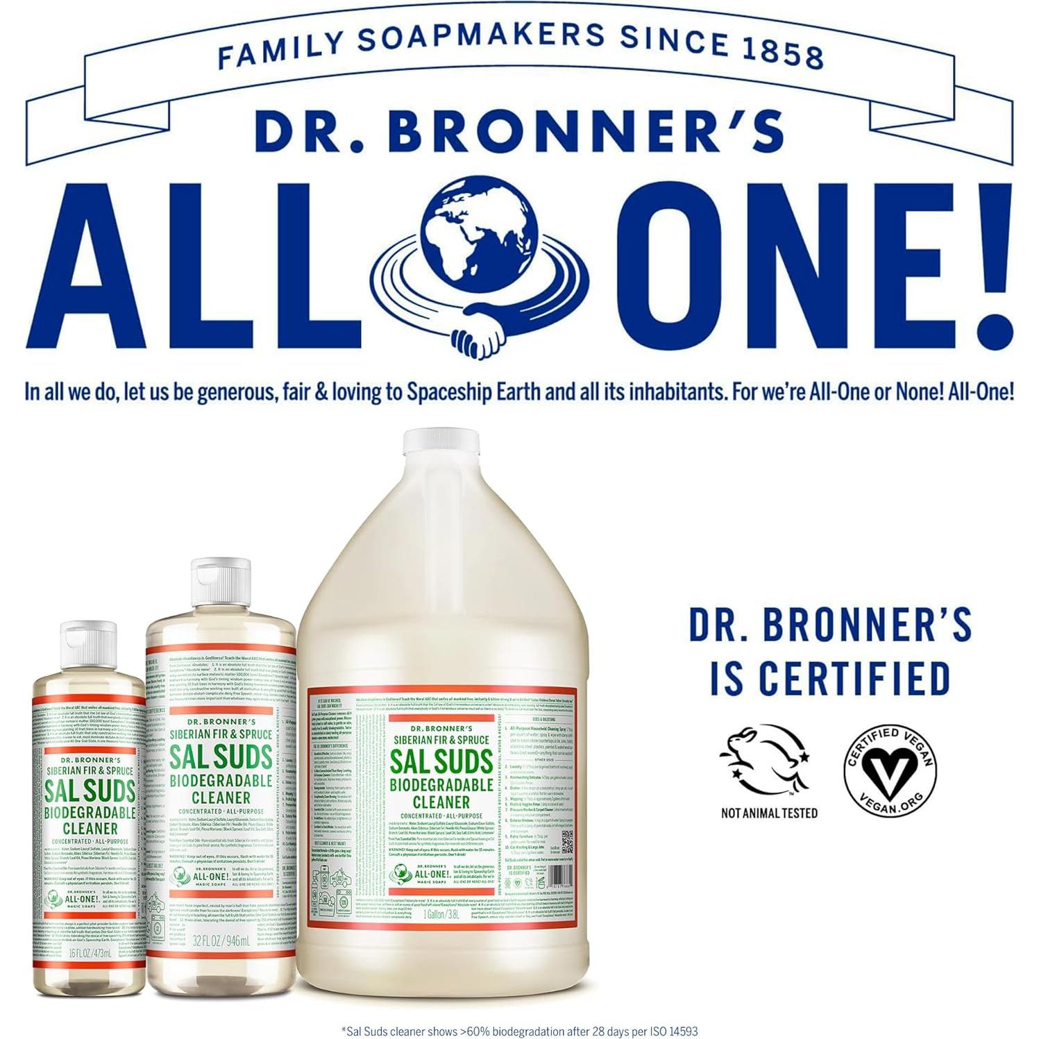 Dr. Bronner's Sal Suds Limpiador Biodegradable 3.78L Multiusos