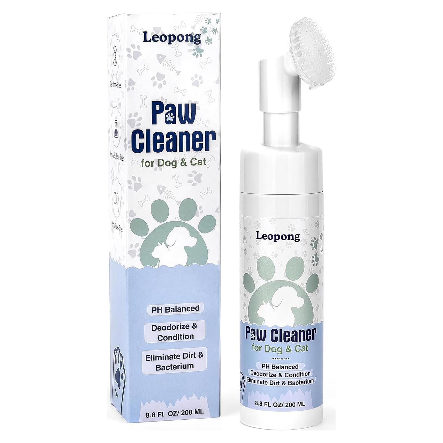 Limpiador de Patas para Perros y Gatos Leopong 272g Espuma Sin Enjuague
