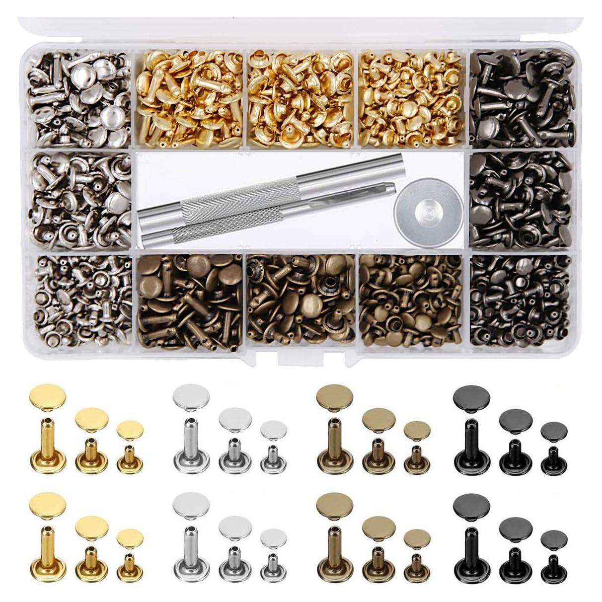 Kit de Remaches de Cuero EuTengHao 484 Piezas 4 Colores