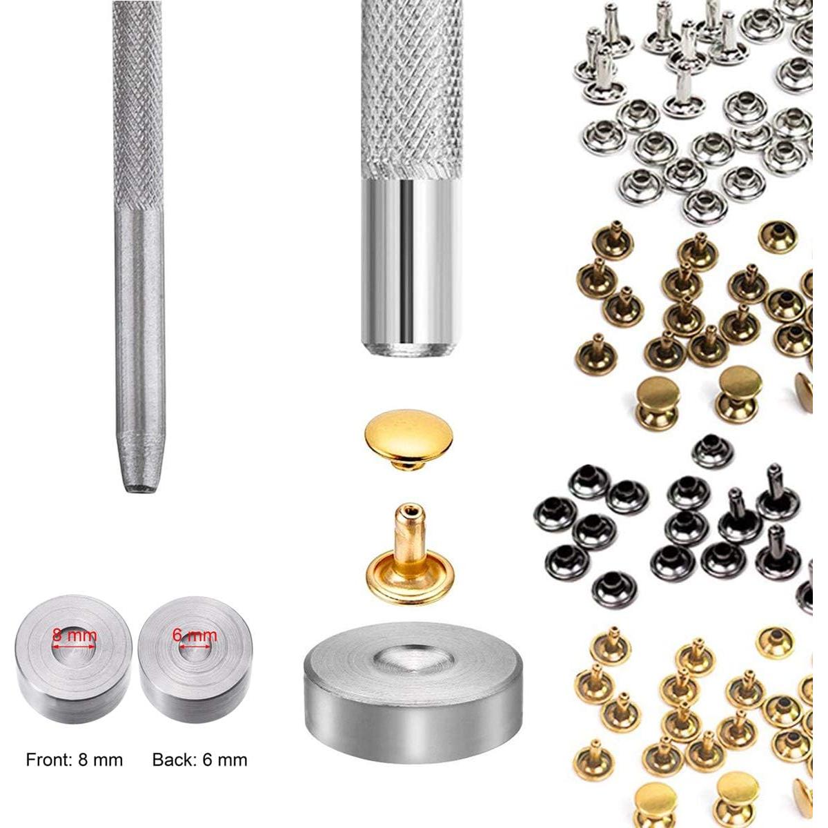 Kit de Remaches de Cuero EuTengHao 484 Piezas 4 Colores