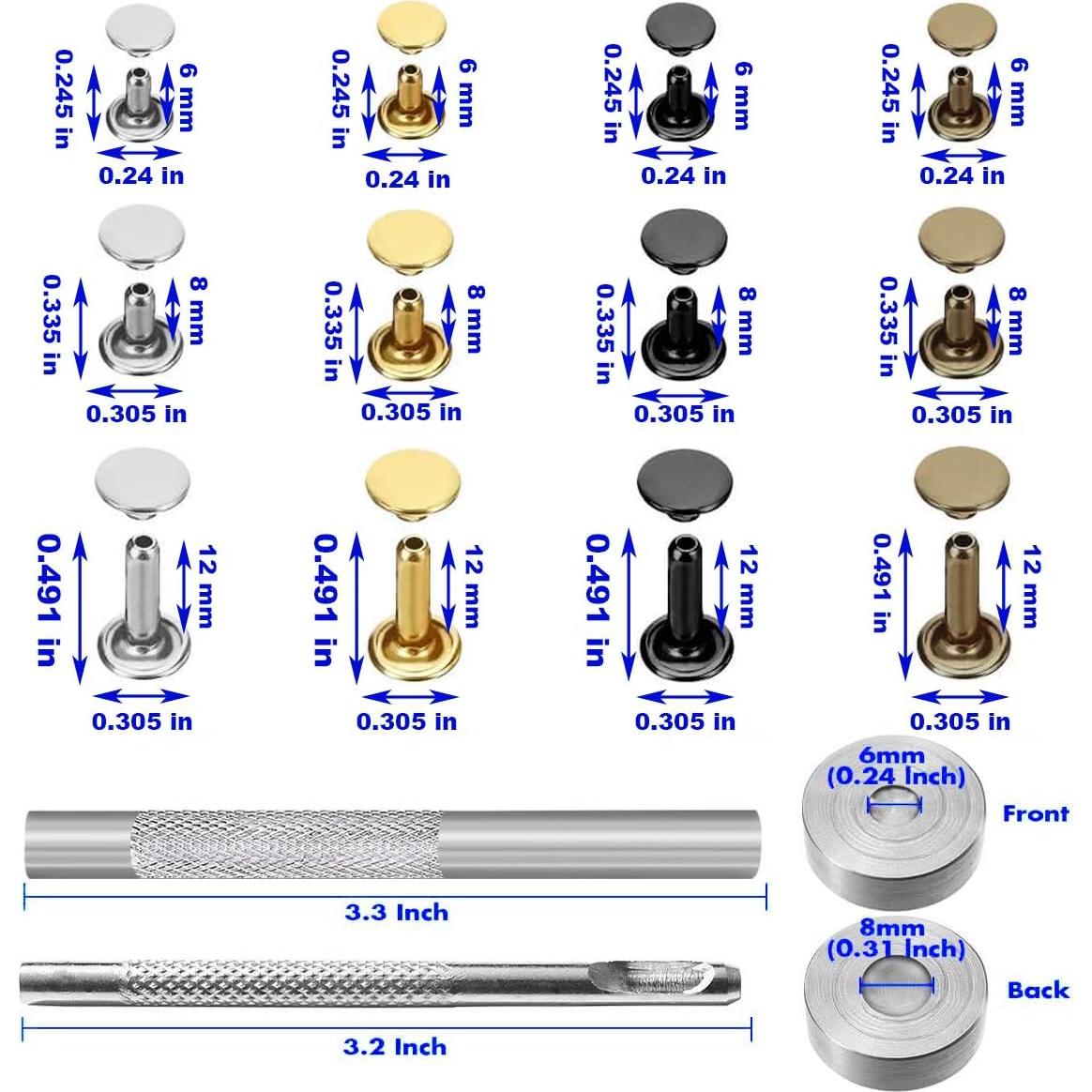 Kit de Remaches de Cuero EuTengHao 484 Piezas 4 Colores