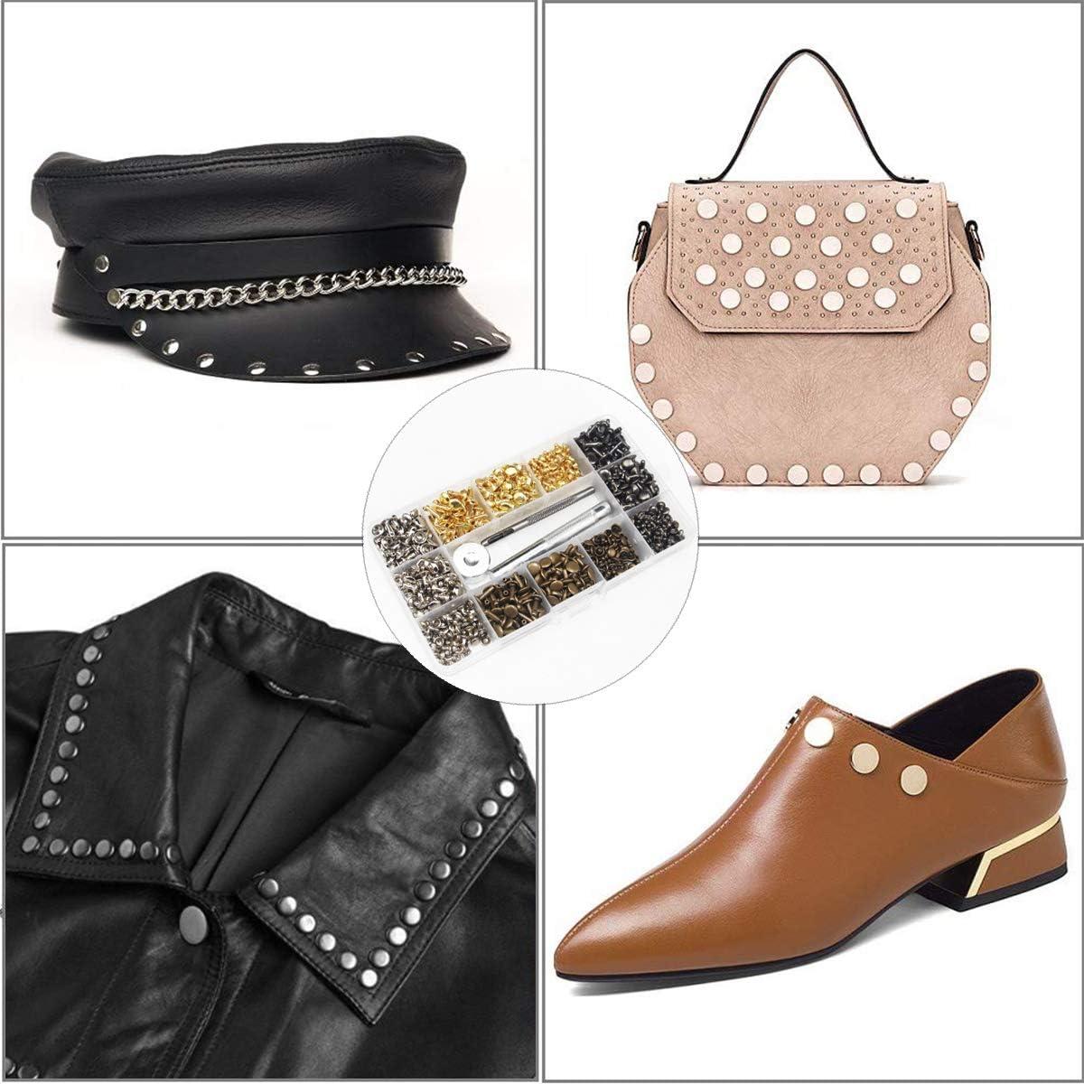 Kit de Remaches de Cuero EuTengHao 484 Piezas 4 Colores