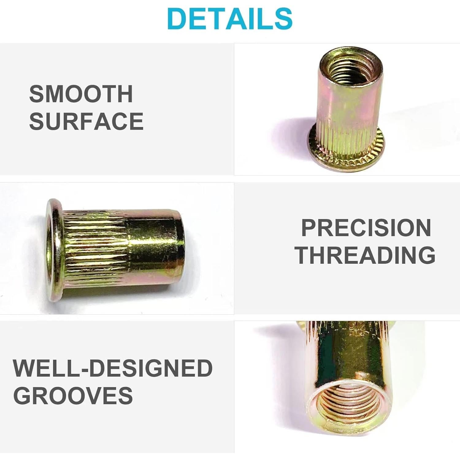 Kit de Tuercas Remachadas 520pcs TrivdPro Acero Galvanizado