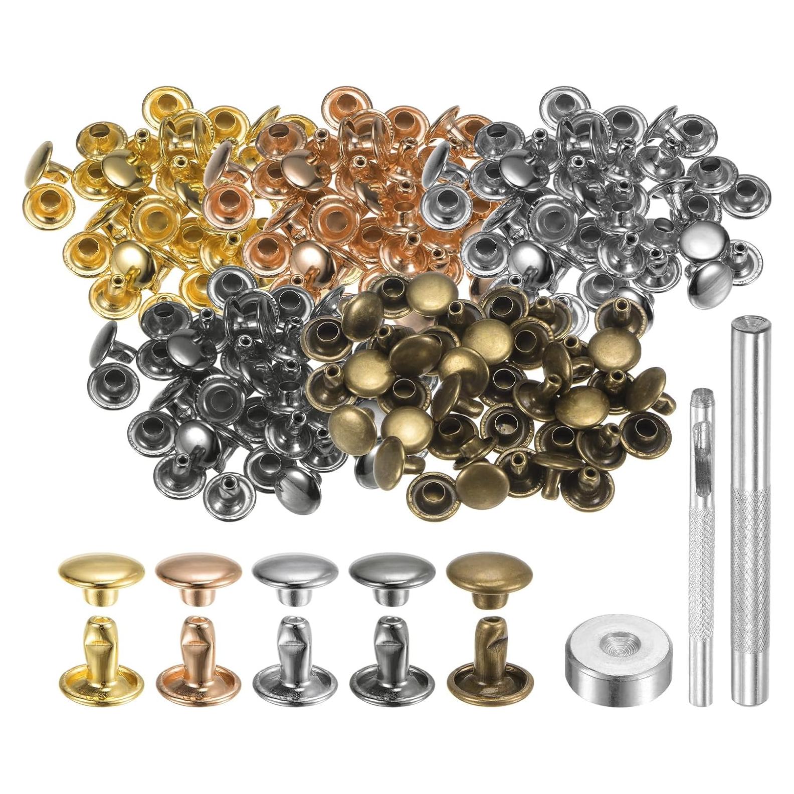 Remaches de Cuero HARFINGTON 100 Unidades 8mm x 6mm Metálicos