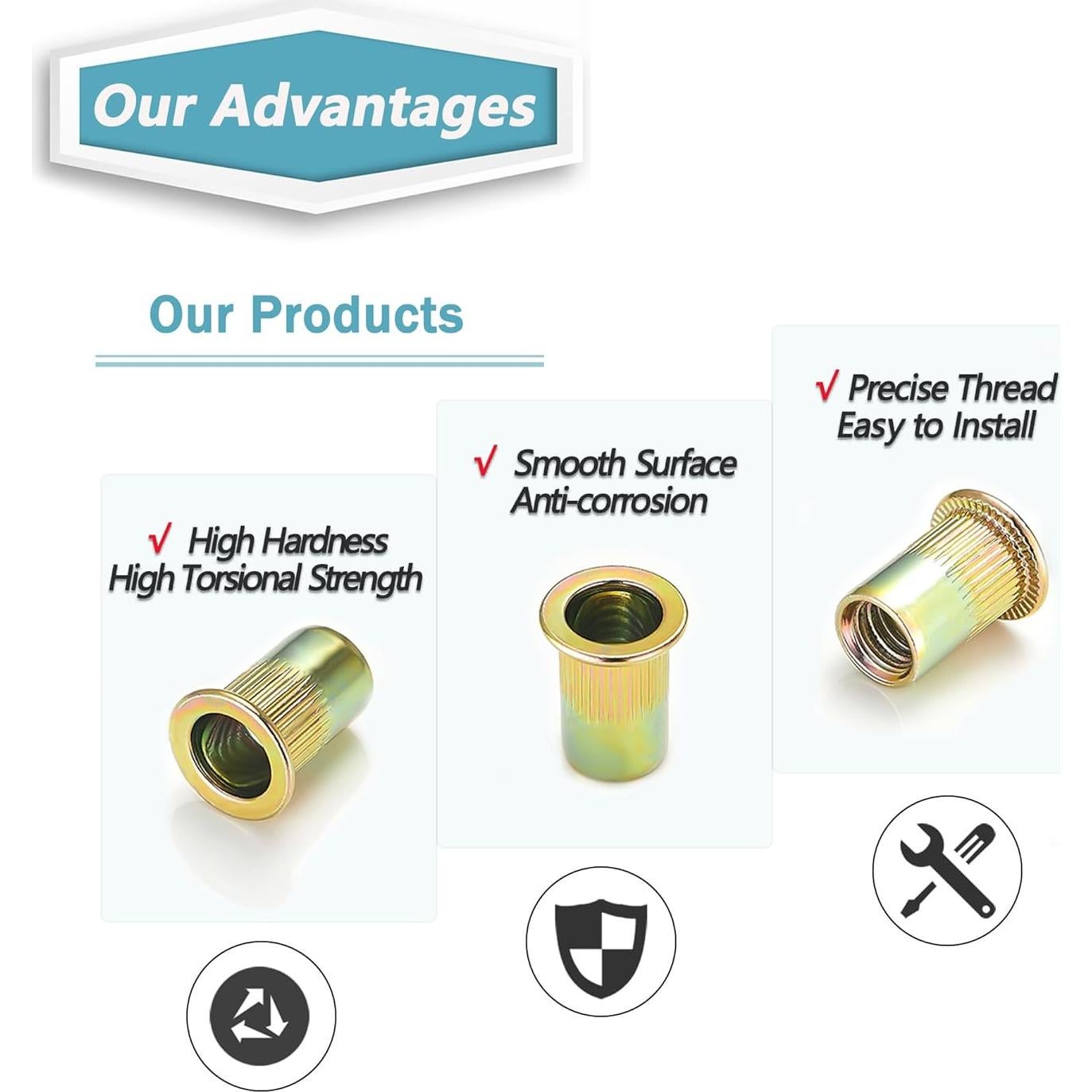 Kit de Tuercas Remachadas Kadrick 810pcs Métricas y SAE