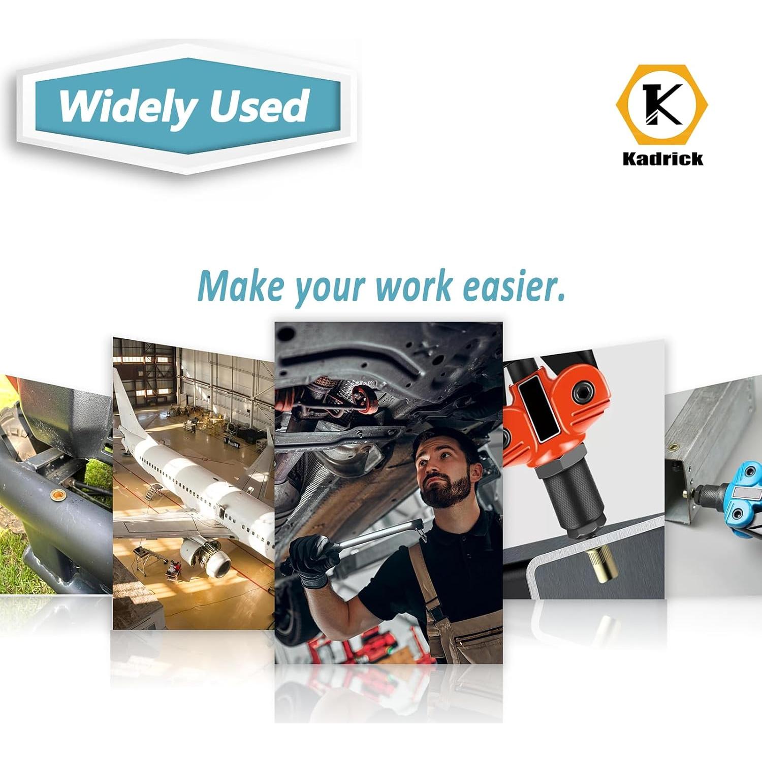 Kit de Tuercas Remachadas Kadrick 810pcs Métricas y SAE