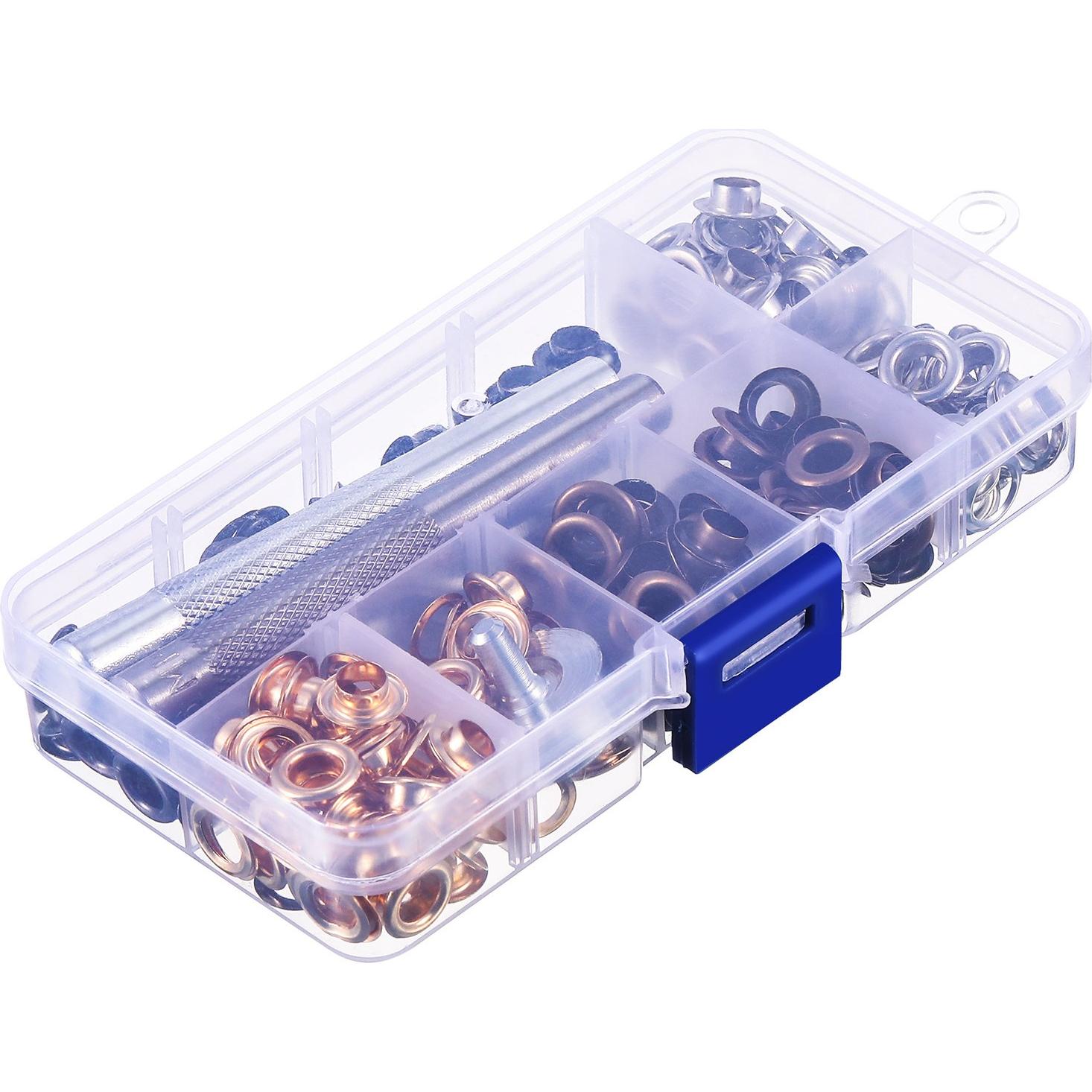 Kit de Ojetes Bememo 200 Juegos 6 mm con Herramientas y Caja