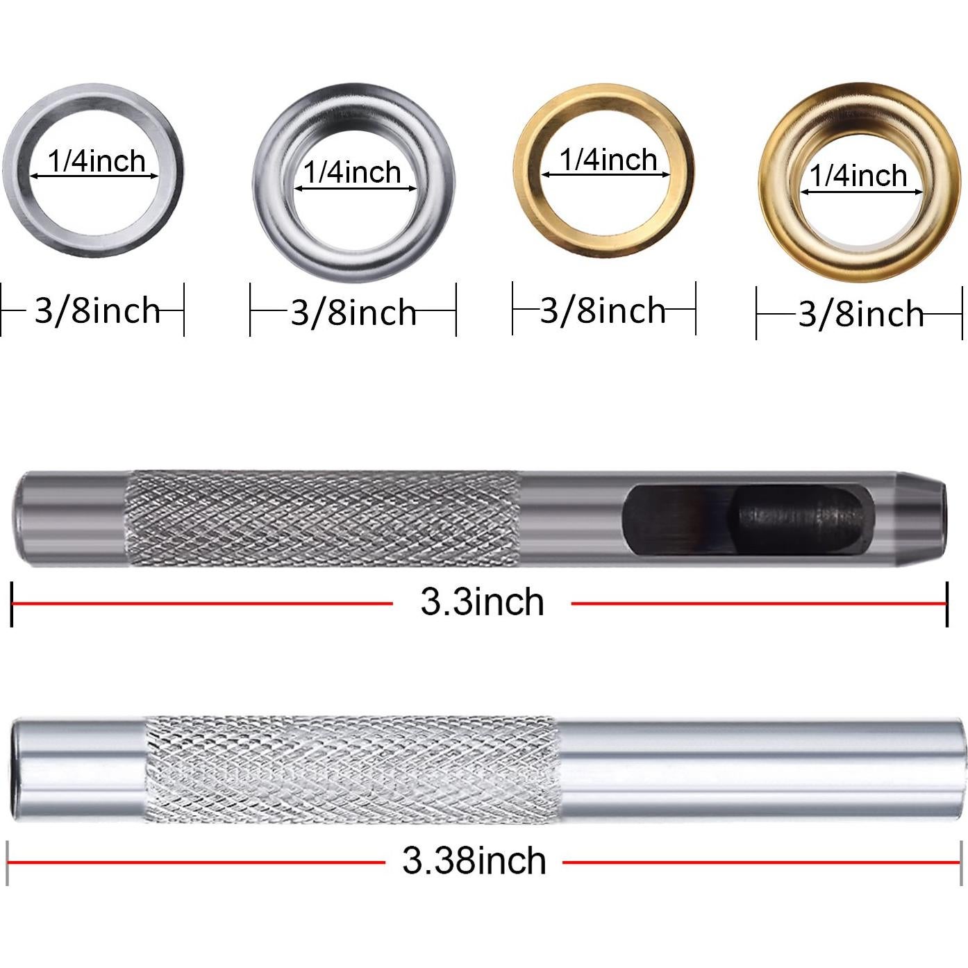 Kit de Ojetes Bememo 200 Juegos 6 mm con Herramientas y Caja