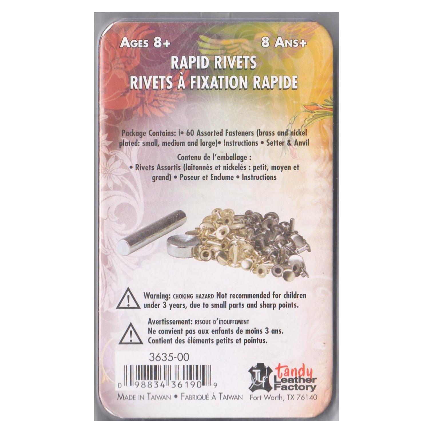 Kit de Remaches Rápidos Tandy Leather Factory 60 Piezas