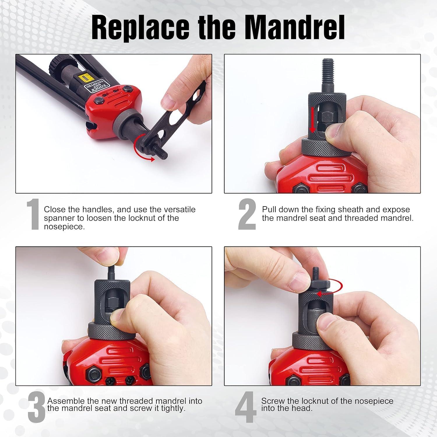 Herramienta de Tuerca de Remache M12 Amjoy con 10 Tuercas