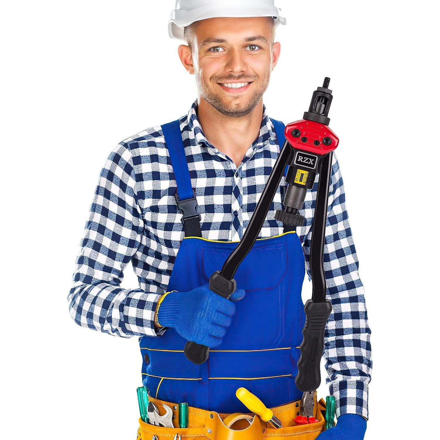 Herramienta de Tuerca Remachada RZX 16" con 12 Mandriles y 115 Tuercas