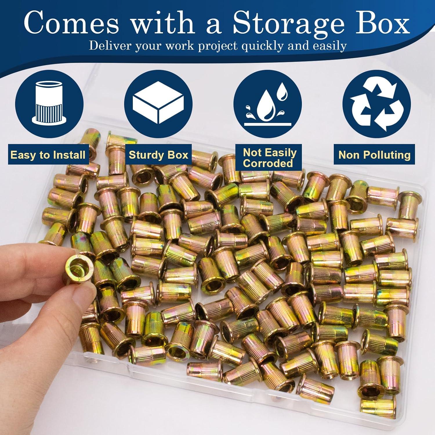 Tuerca Remachadora 1/4-20 Vifmy 115 Pcs Acero Galvanizado