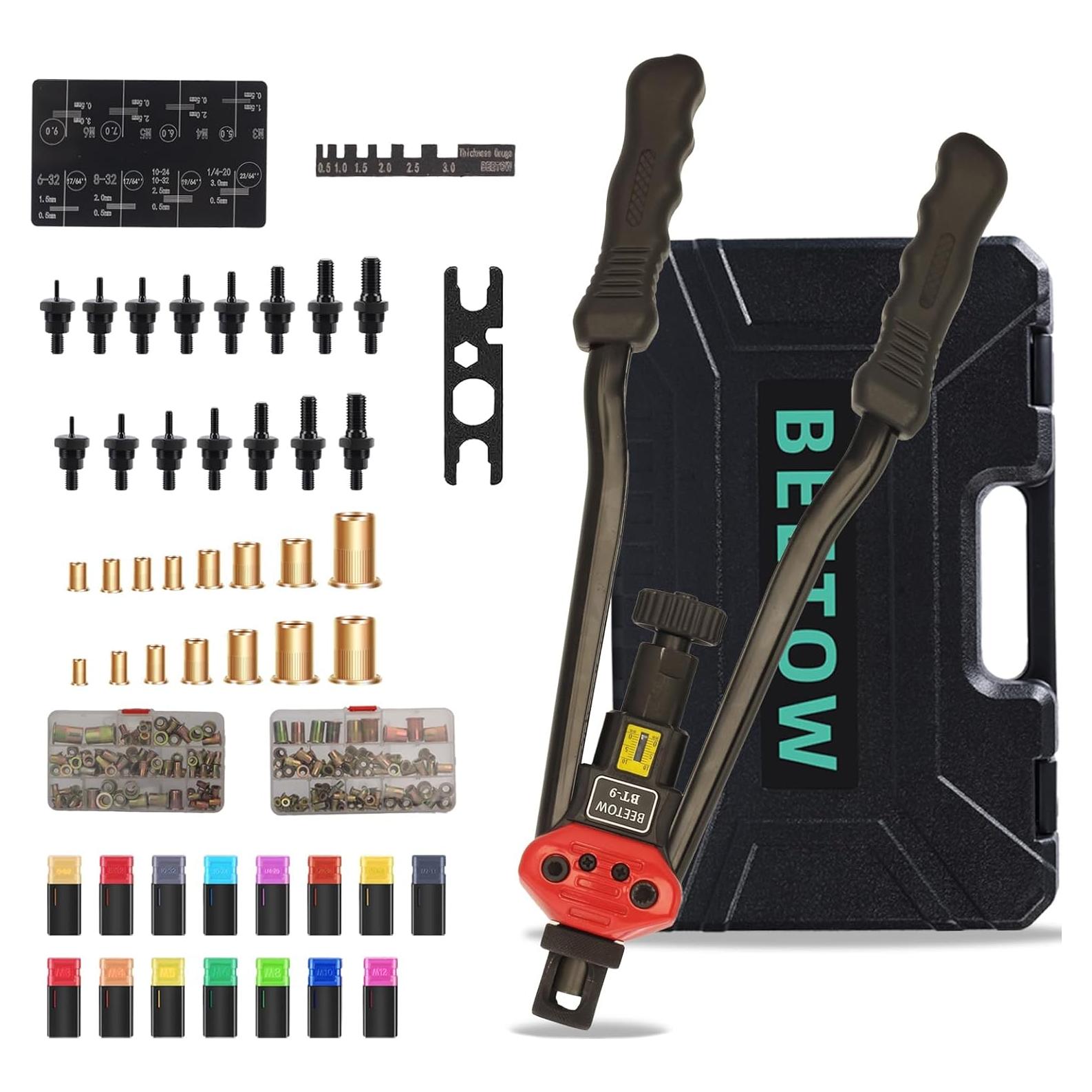 Kit de Herramientas para Tuercas Remachadas BEETOW BT-9 con 15 Mandriles