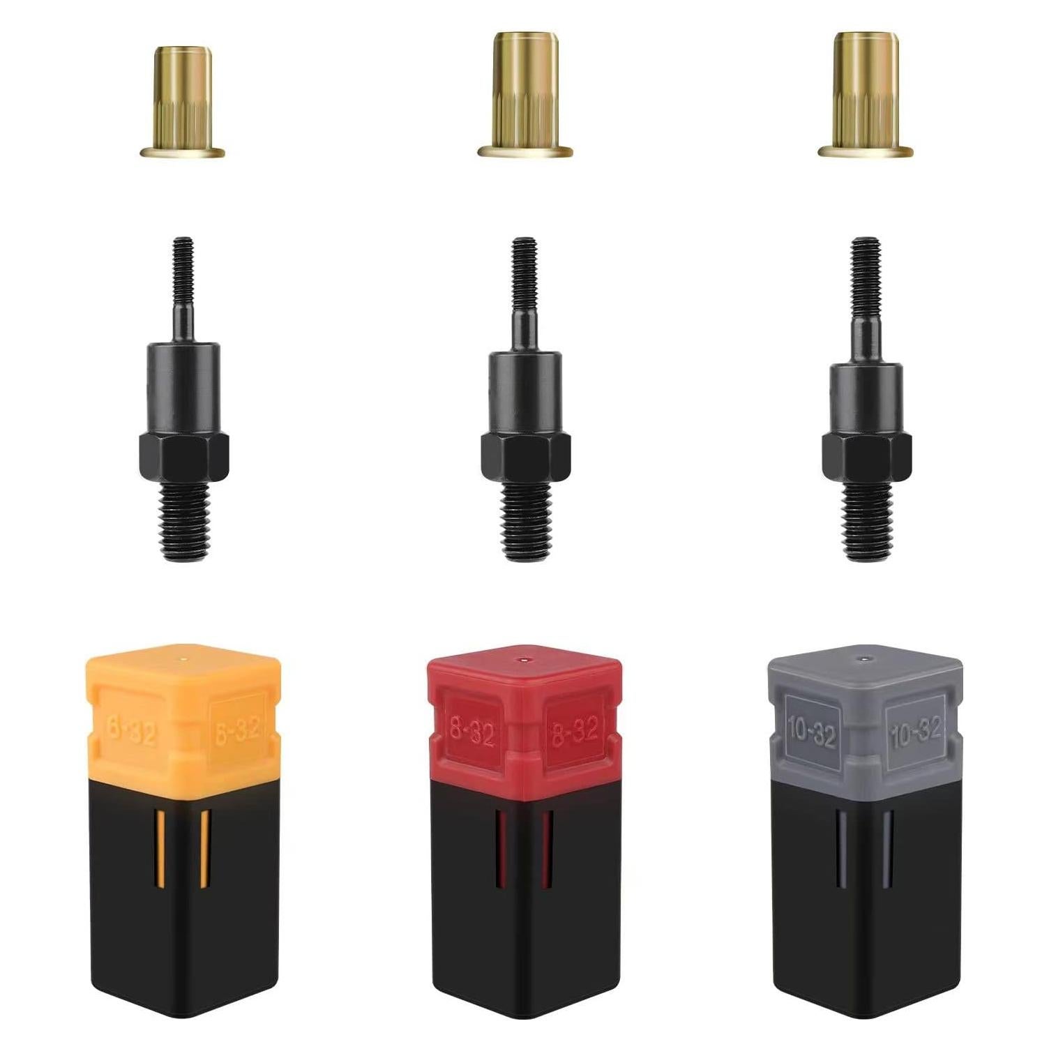 Juego de Mandriles para Tuercas Remachadas GIANTISAN GTA001 - 3 Mandriles y 30 Tuercas