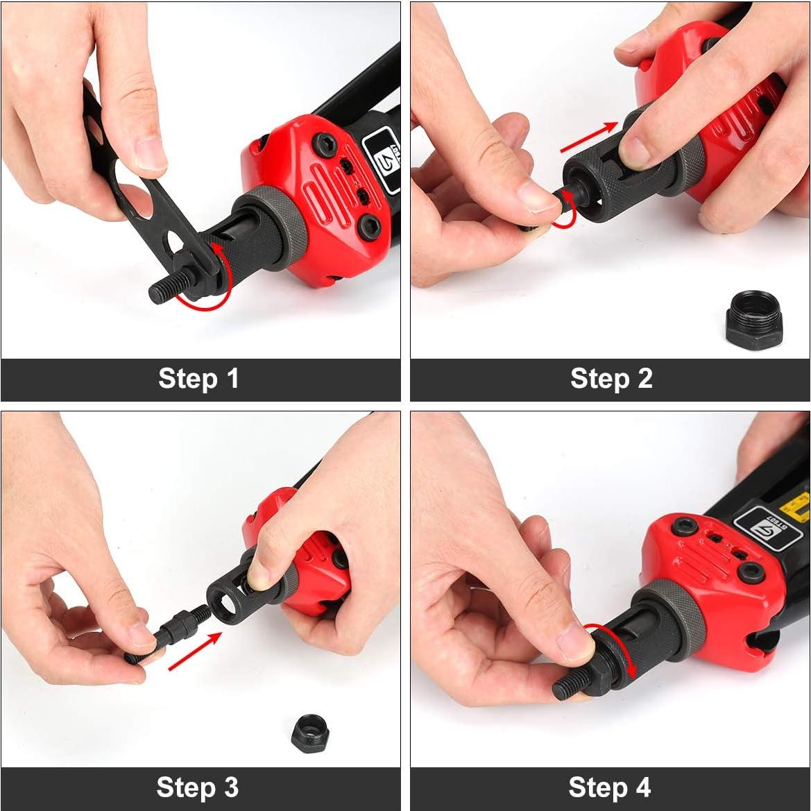 Juego de Mandriles para Tuercas Remachadas GIANTISAN GTA001 - 3 Mandriles y 30 Tuercas