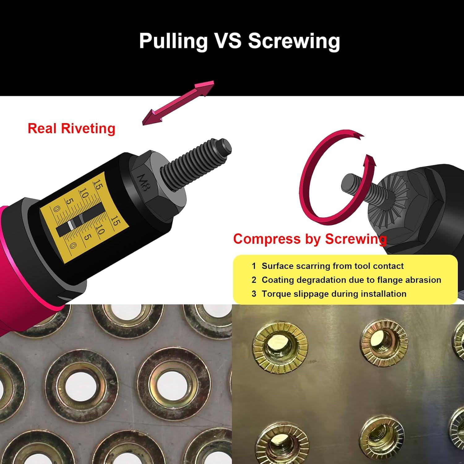 Adaptador de Taladro Corwin X1S con 150 Tuercas Rivet