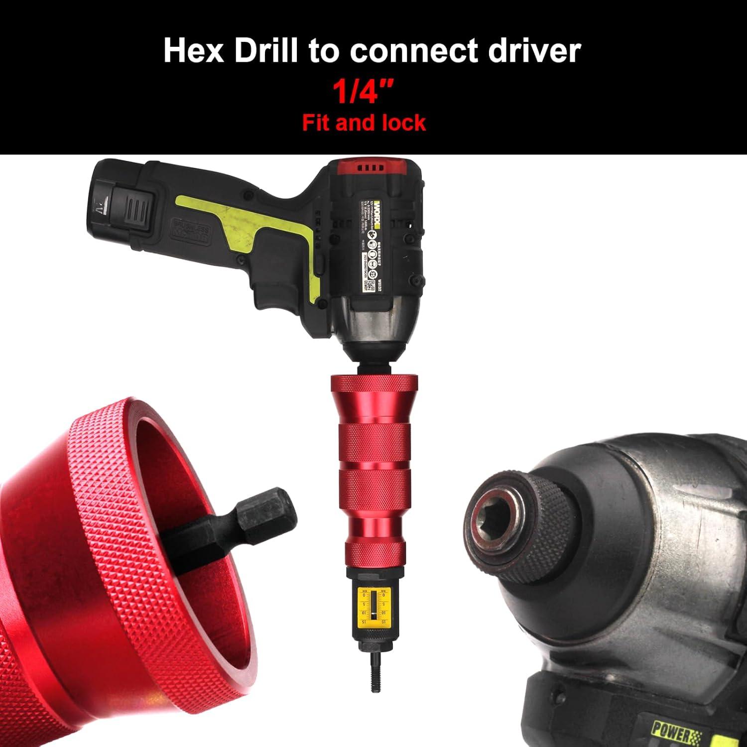 Adaptador de Taladro Corwin X1S con 150 Tuercas Rivet