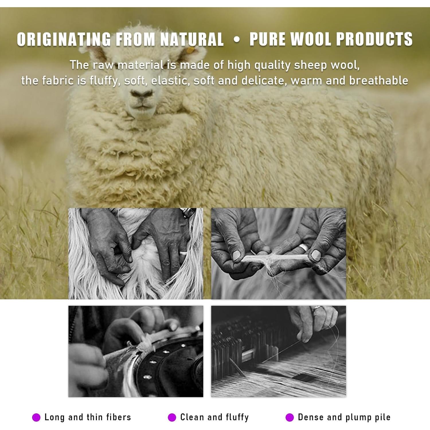 Funda de Volante de Lana Ziciner 15 Pulgadas 3 Piezas Púrpura