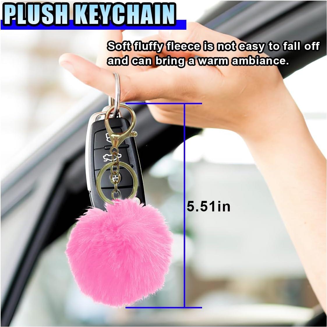 Juego de Accesorios de Coche Esponjoso LHDOS 10 Piezas Rosa