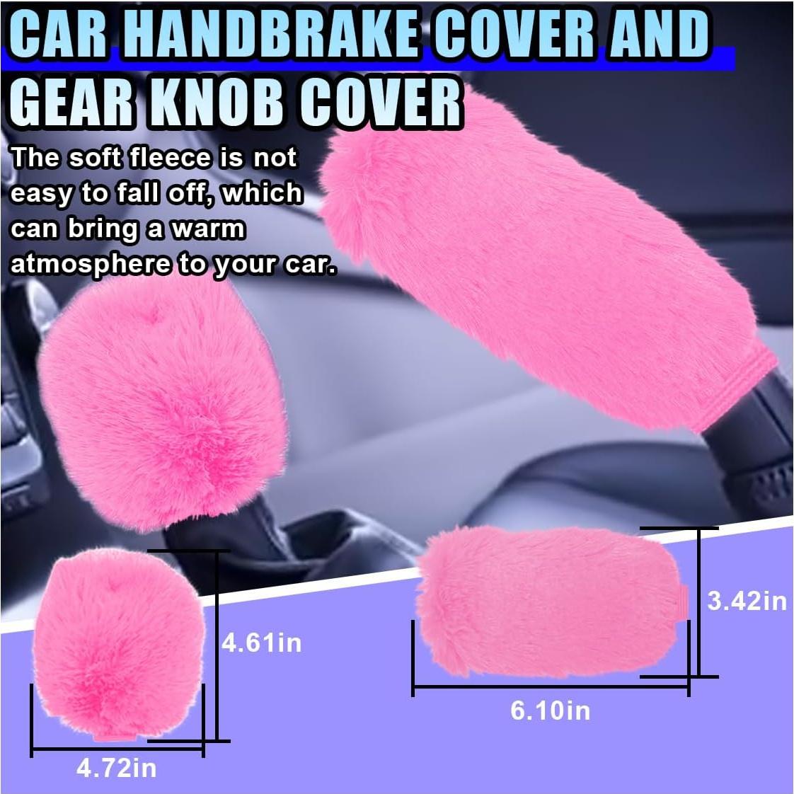 Juego de Accesorios de Coche Esponjoso LHDOS 10 Piezas Rosa