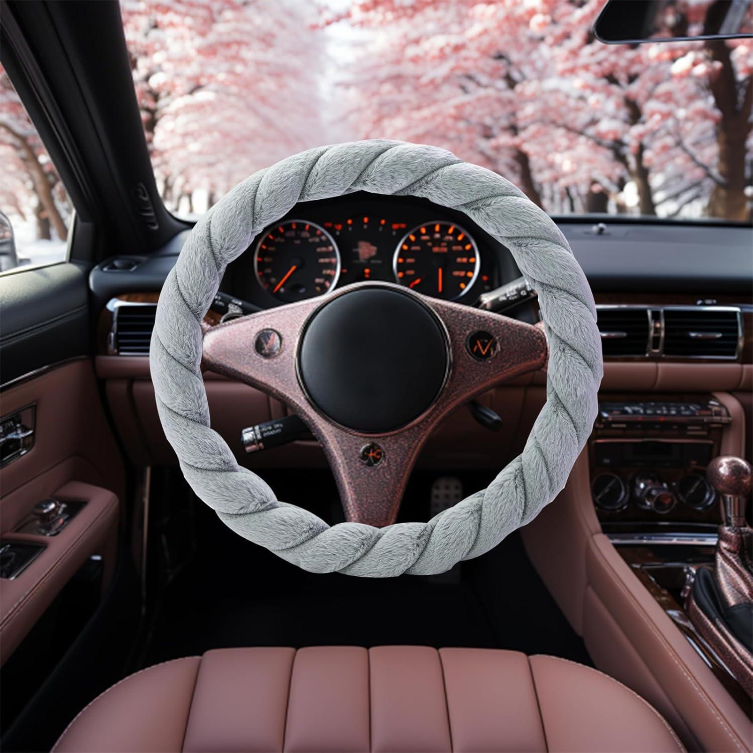 Cubierta de Volante de Piel de Pana Evankin Azul 35.56-37.47 cm