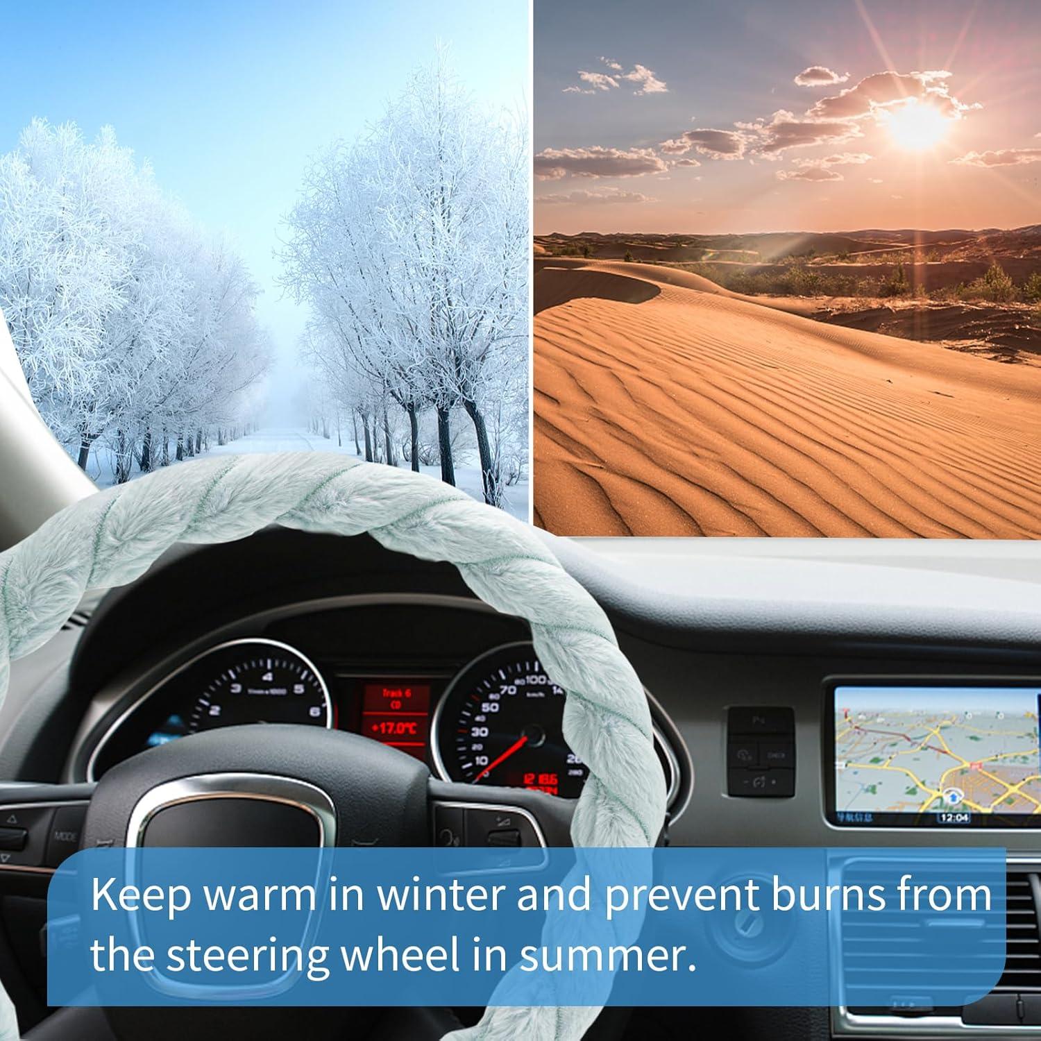 Cubierta de Volante de Piel de Pana Evankin Azul 35.56-37.47 cm