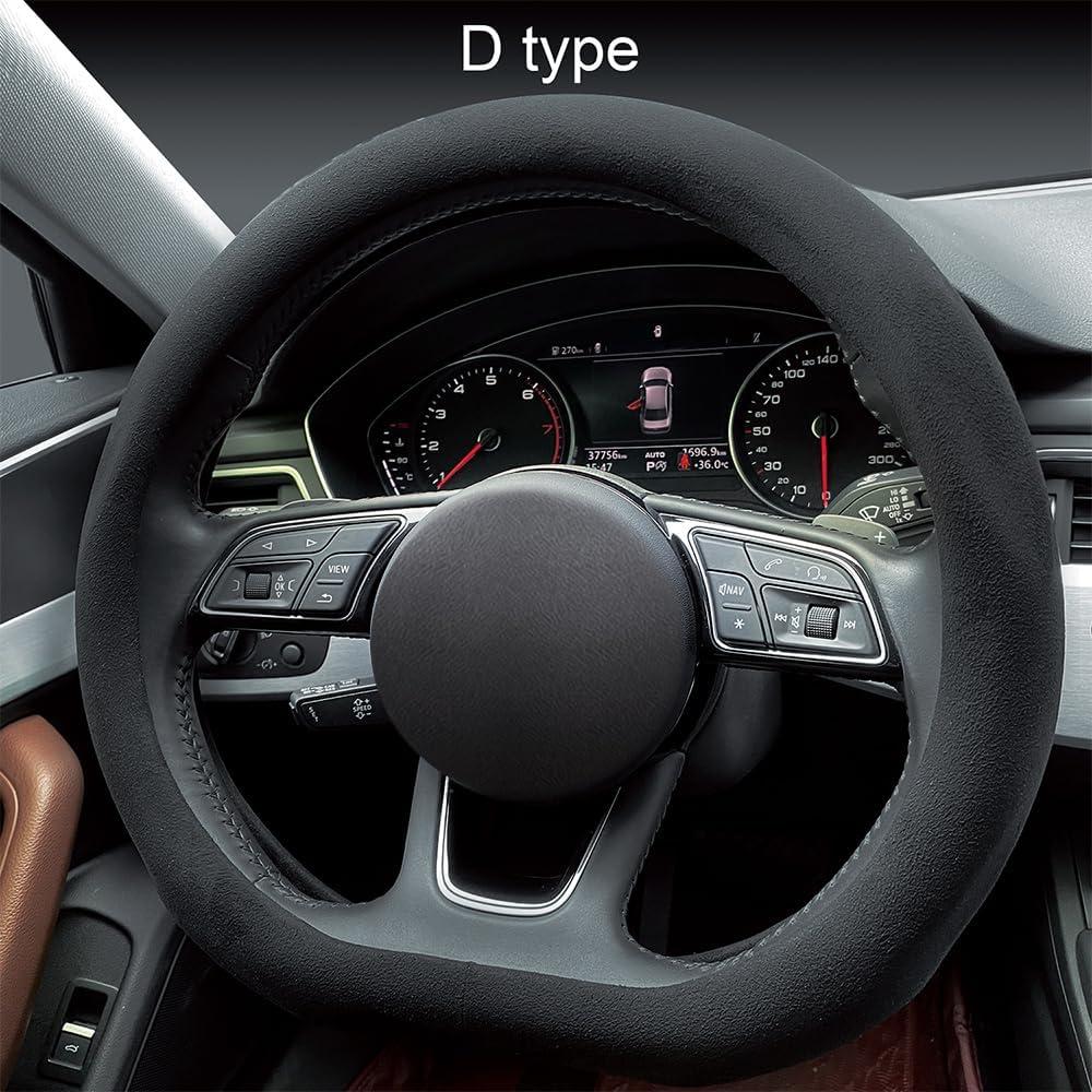 Funda de Volante de Suede Carodi 15" Antideslizante Negra