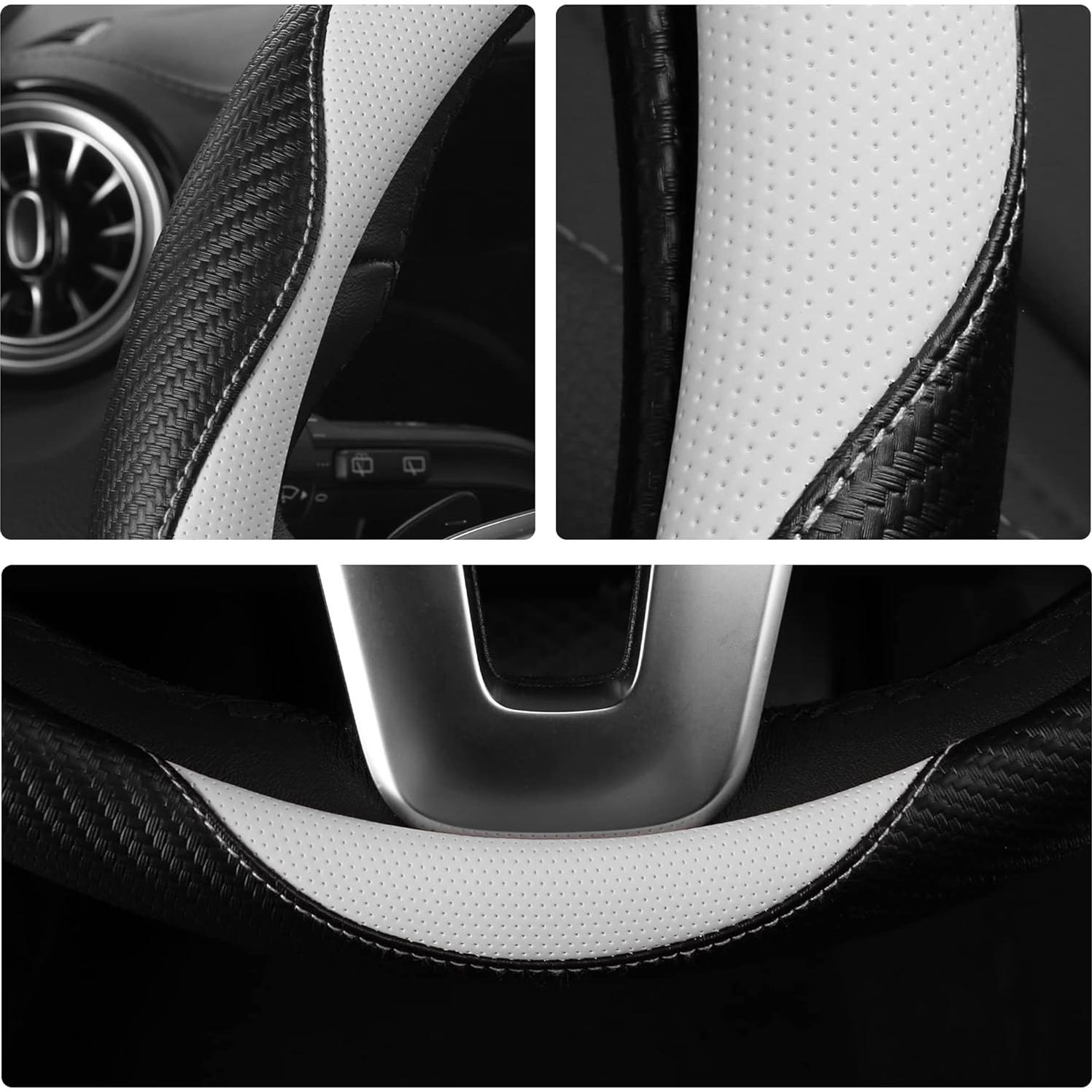 Cubierta de Volante de Coche HighnessHwoo Gato Carbono 37-38cm