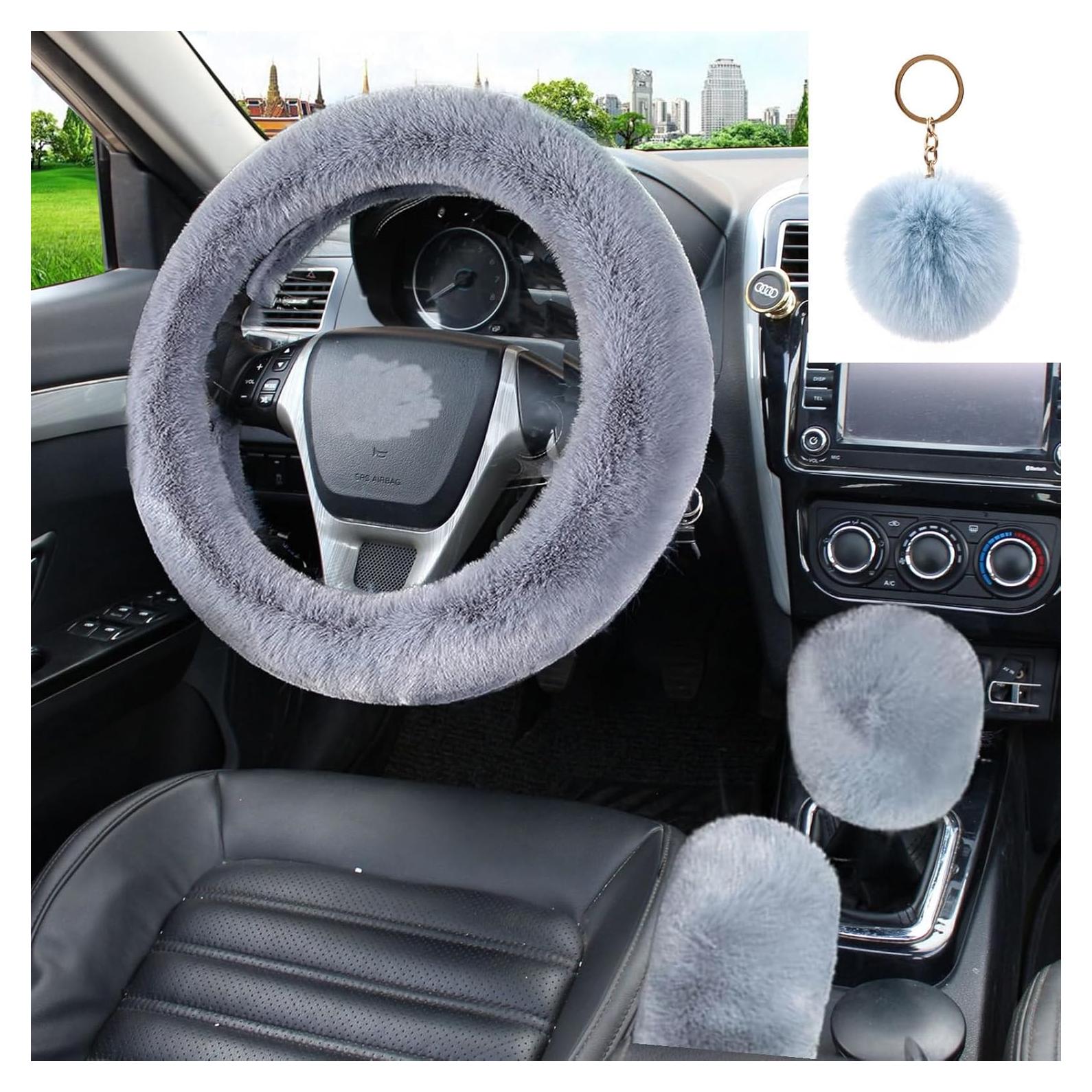 Juego de 4 Fundas de Volante Esponjosas WenMei - Gris Azul