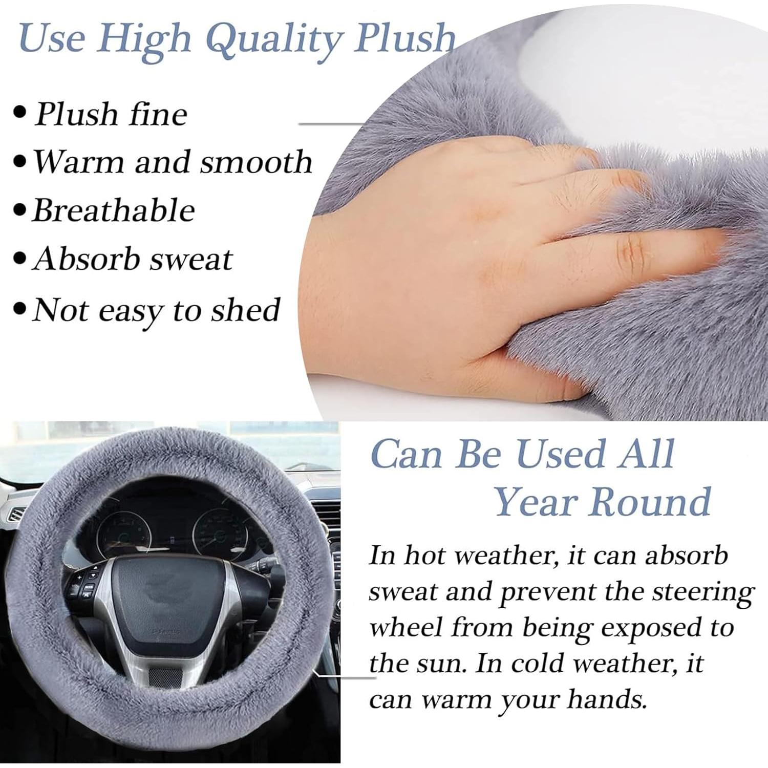 Juego de 4 Fundas de Volante Esponjosas WenMei - Gris Azul