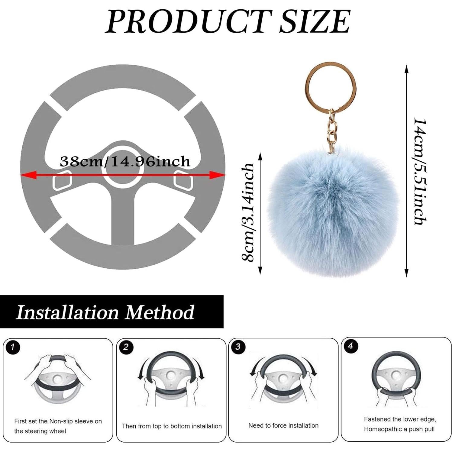 Juego de 4 Fundas de Volante Esponjosas WenMei - Gris Azul