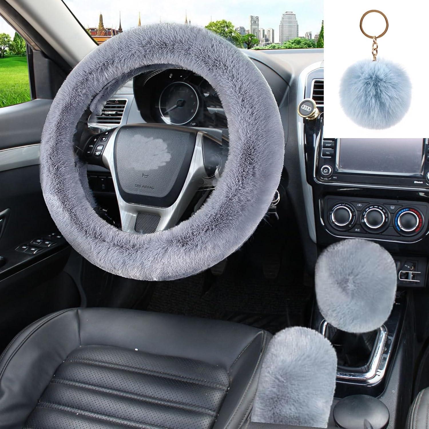 Juego de 4 Fundas de Volante Esponjosas WenMei - Gris Azul