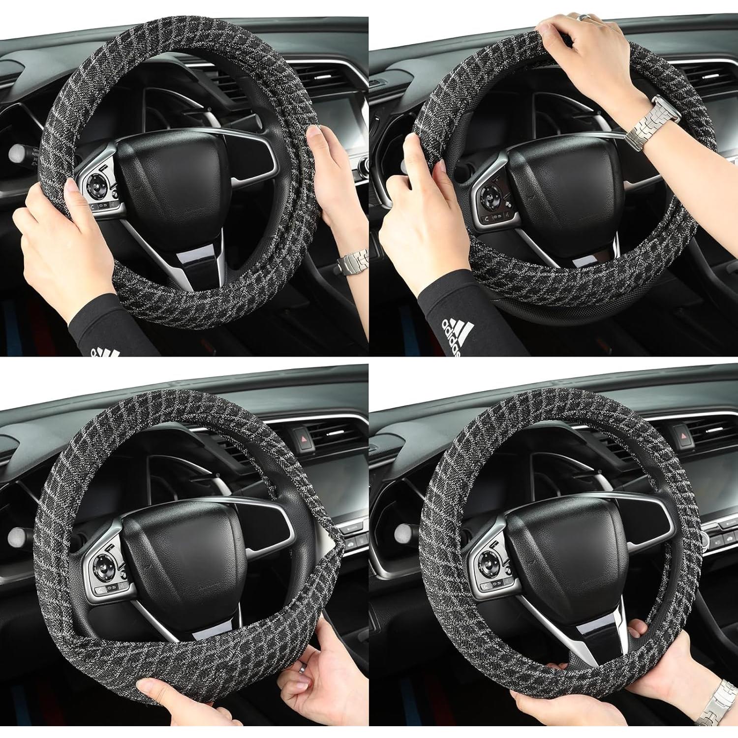 Cubierta de Volante Auto Newer 14.5-15" Antideslizante Negra