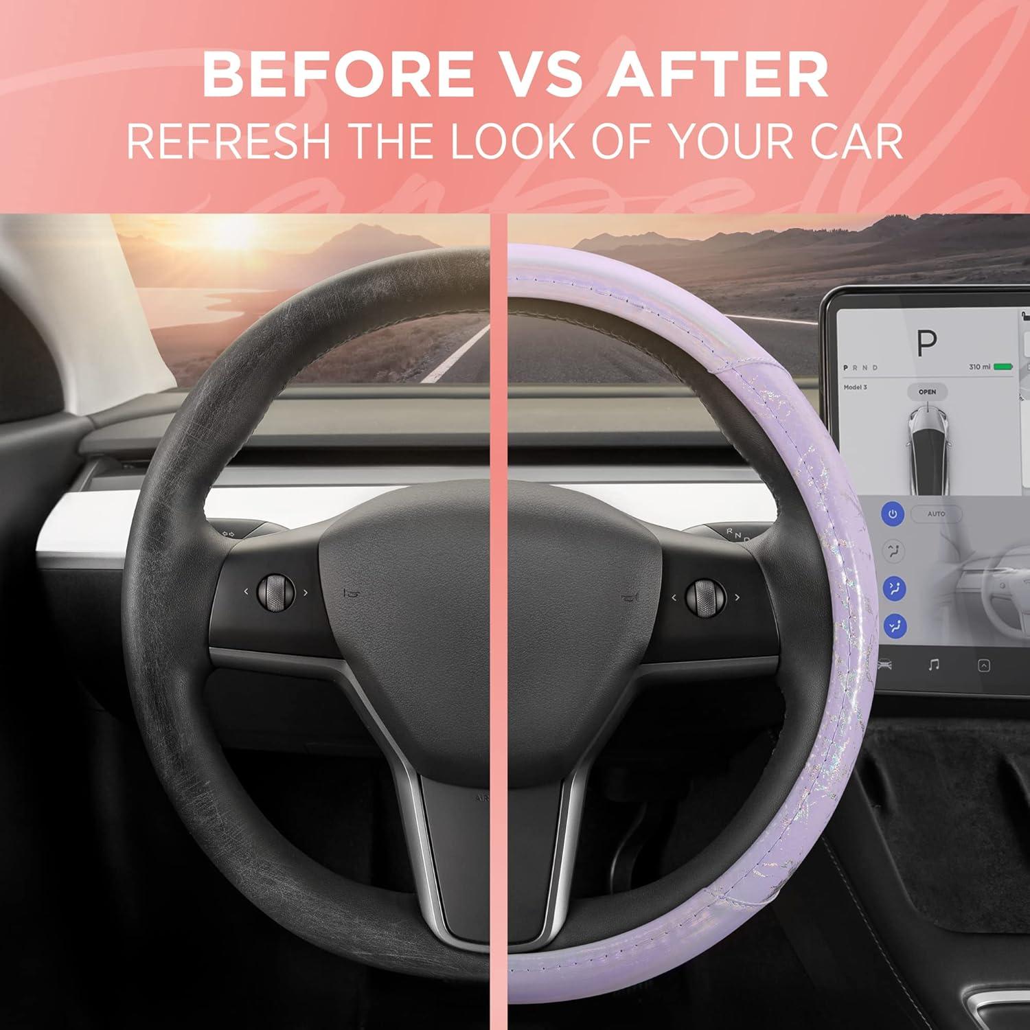 Cubierta de Volante Holográfica Carbella 15" Púrpura