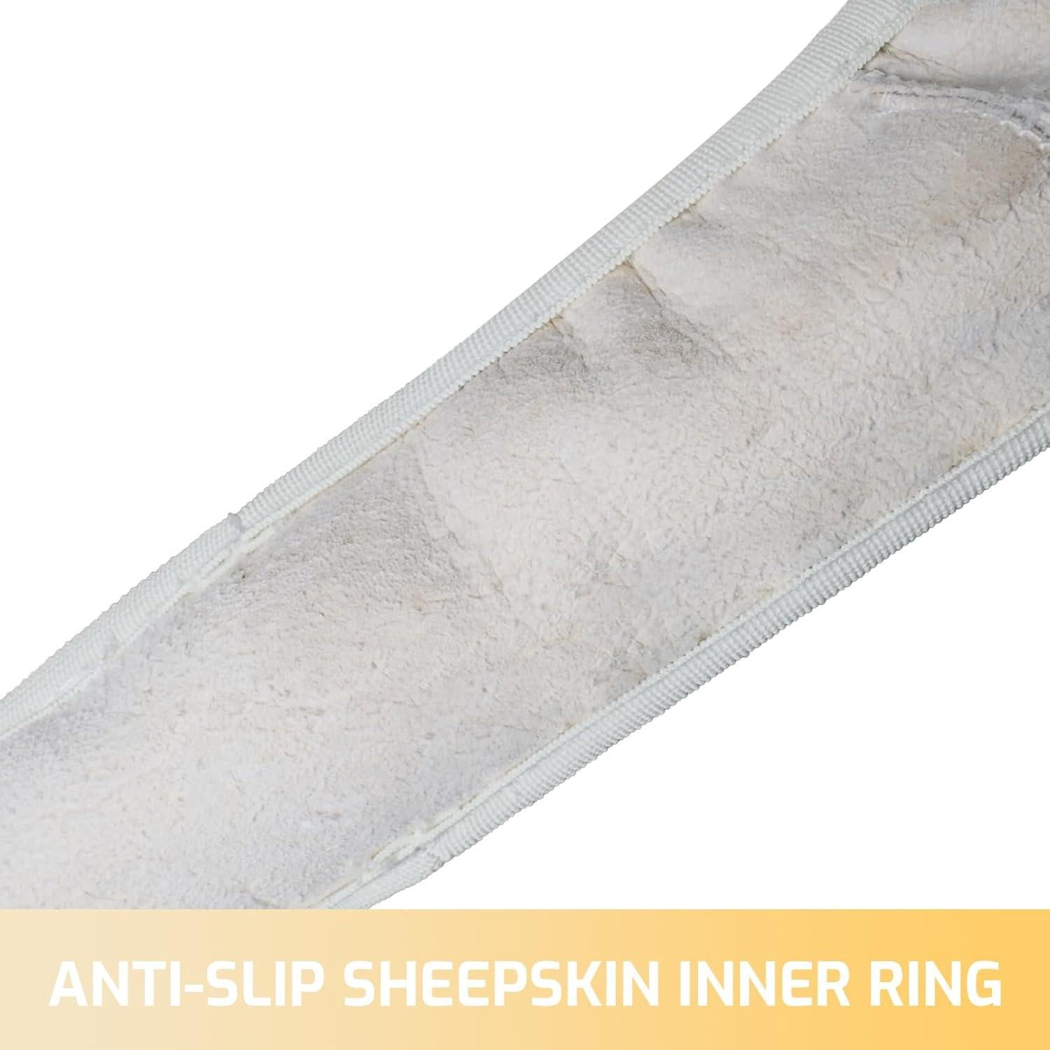 Cubierta de Volante de Piel de Oveja AEGIS - Antideslizante 37-39 cm - Crema