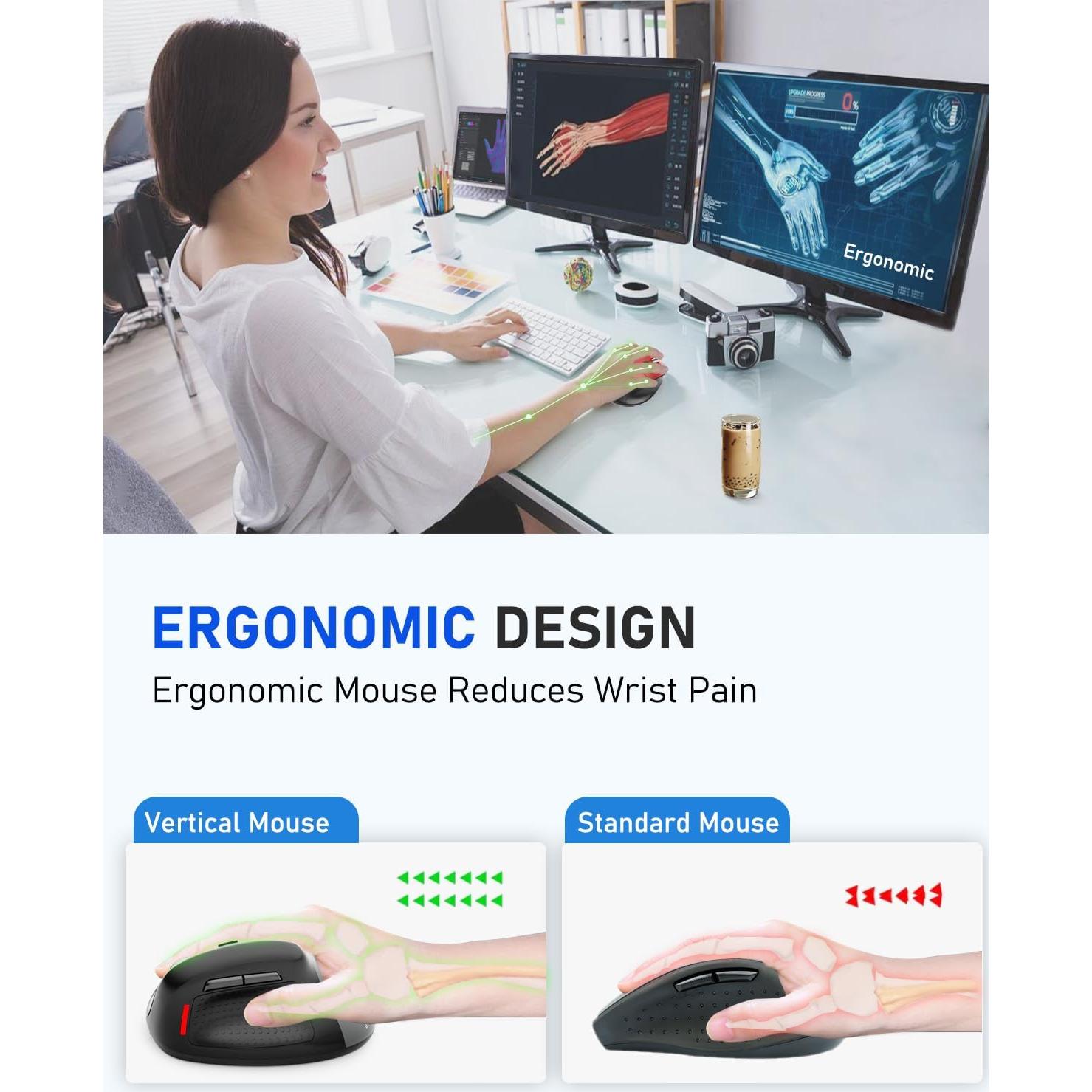 Ratón Ergonómico Inalámbrico E-YOOSO Vertical 4800 DPI